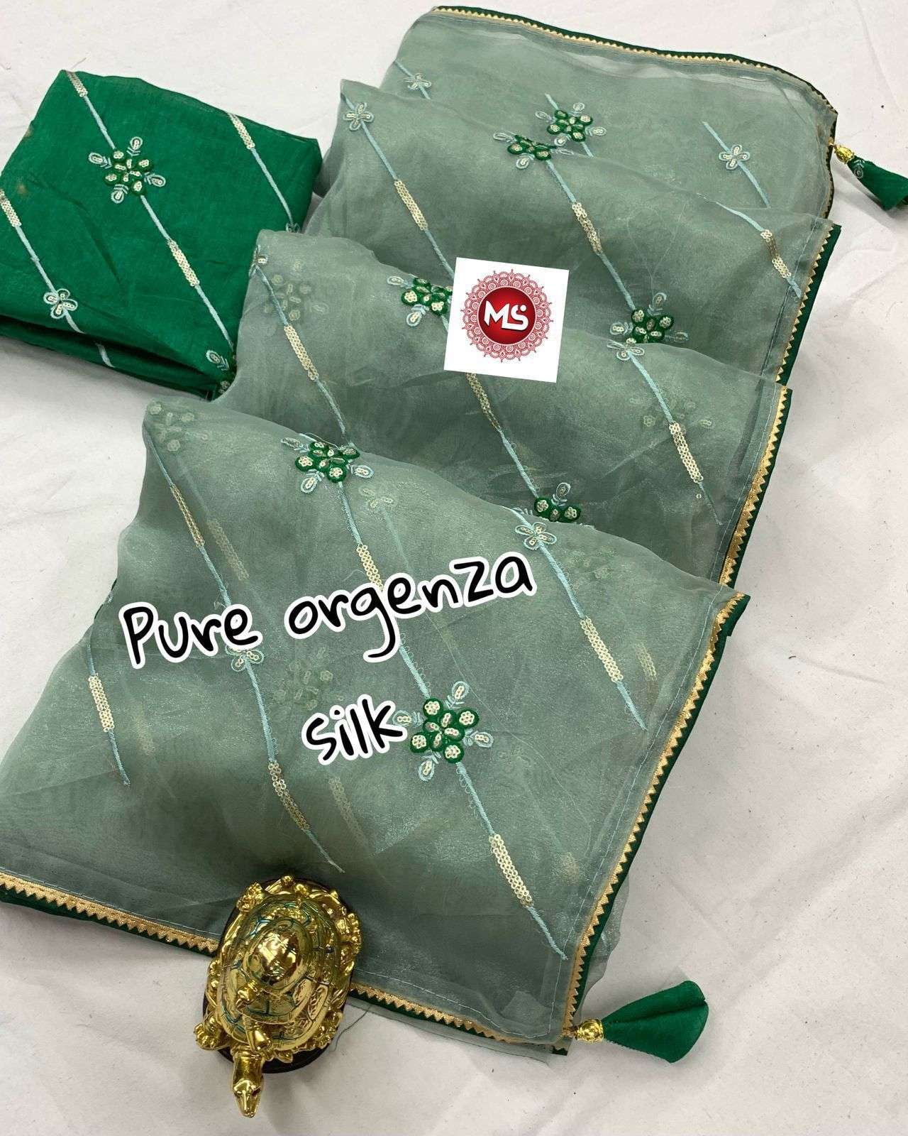 ms brand pure soft orgenza silk saree