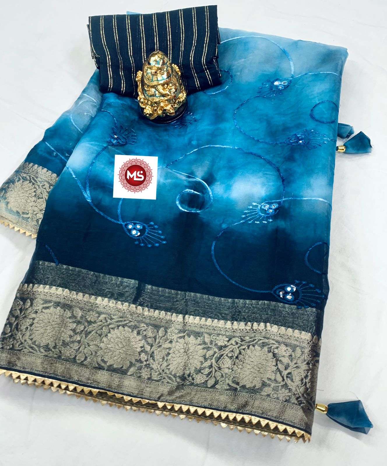 ms brand Soft orgenza border saree