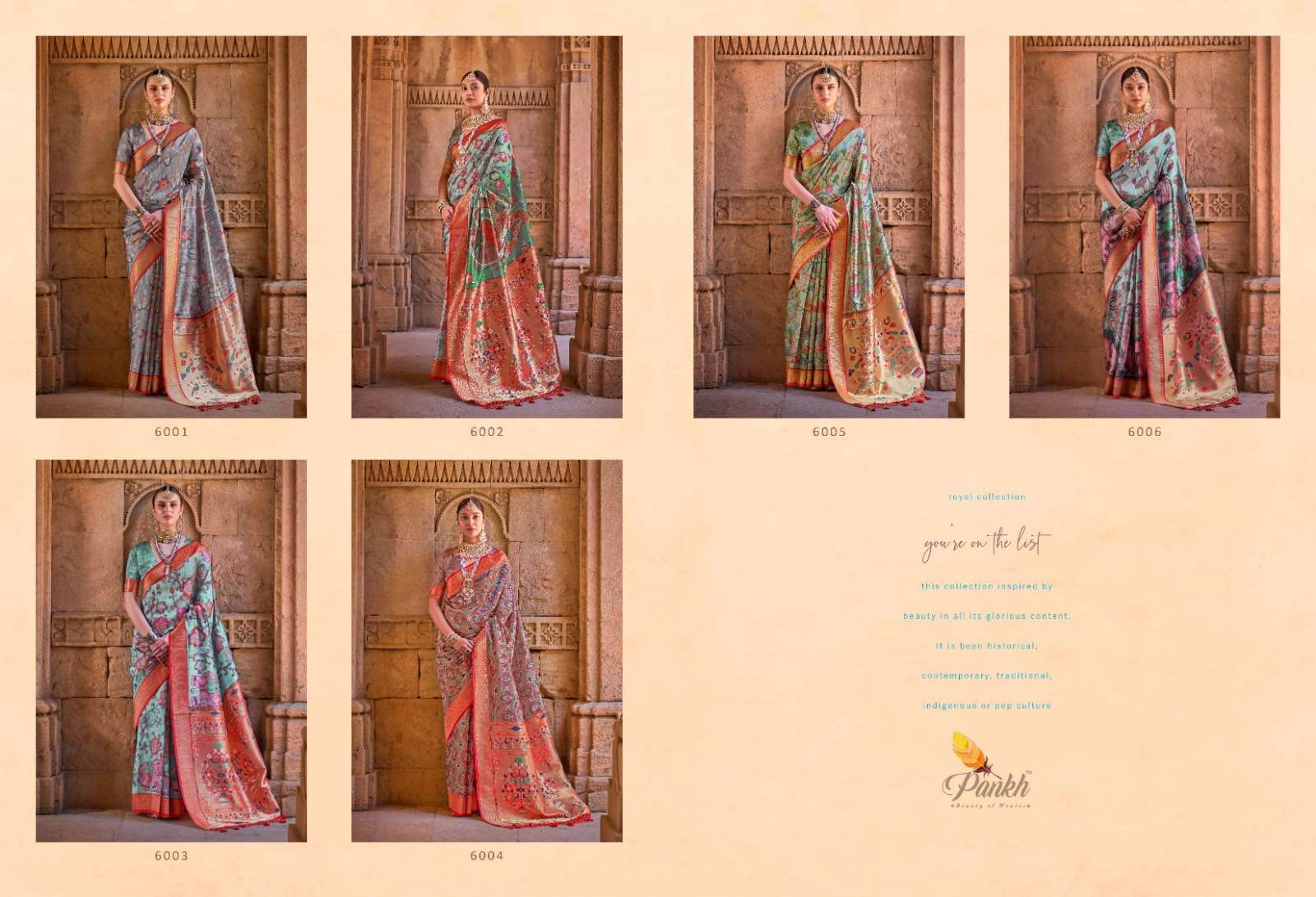 pankh heritage series 6001-6006 paithani saree