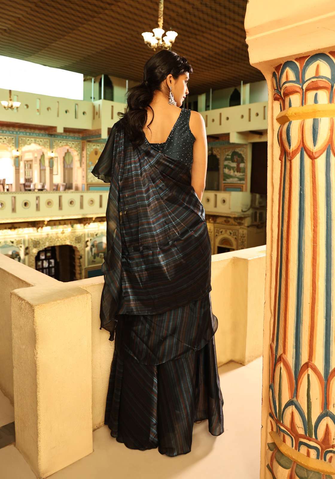 pr 1016341 organza fabric with skirt type saree