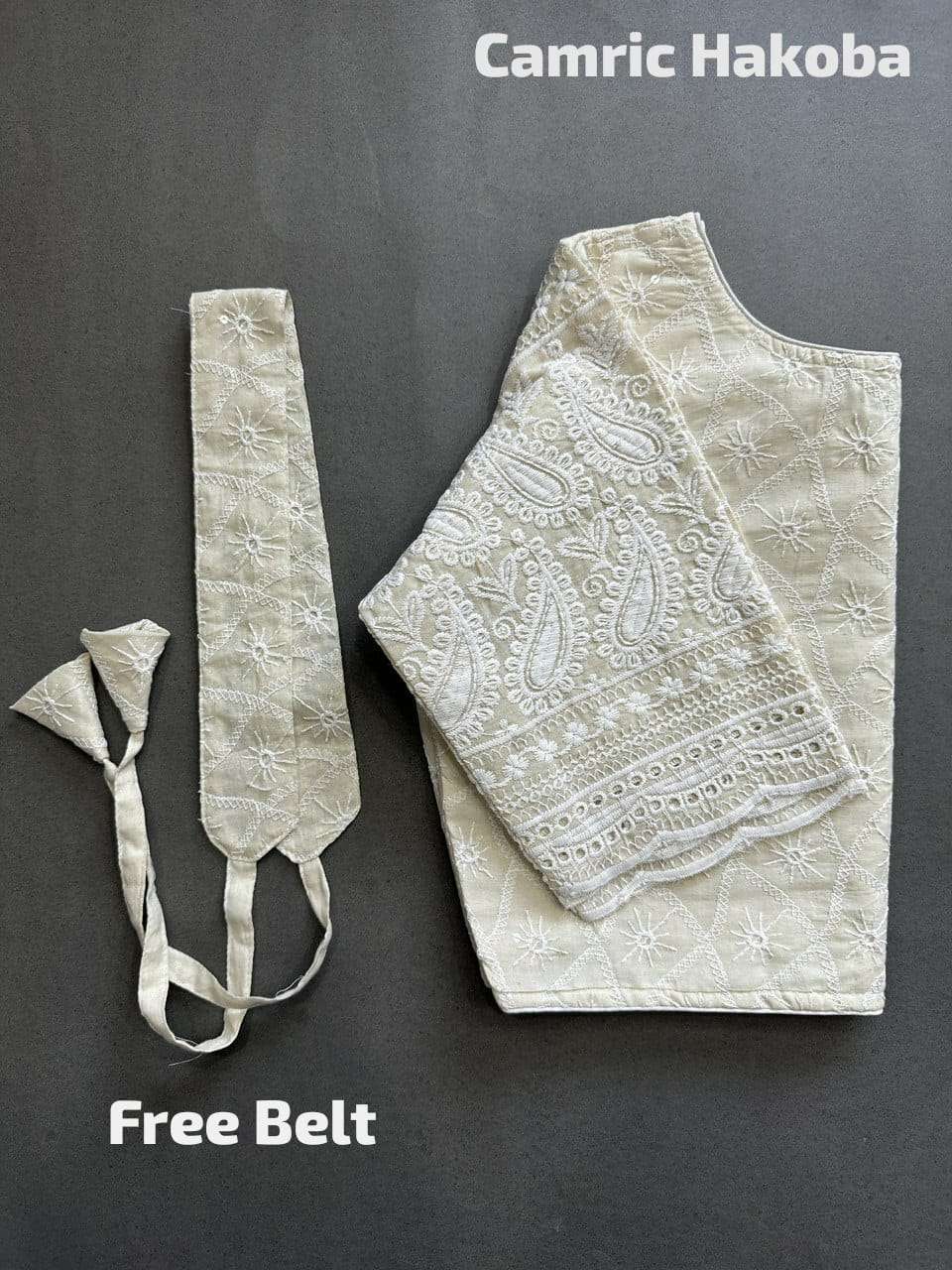 pr trending summer special cambric off white color readymade blouse 