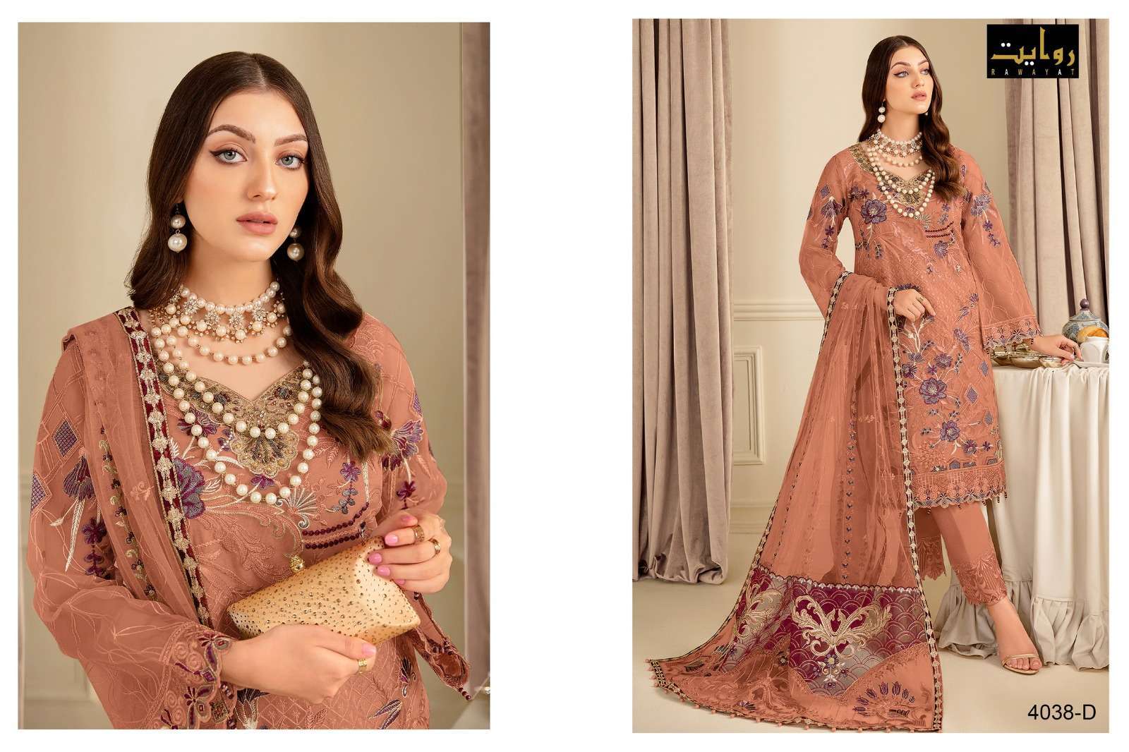 rawayat rangoon colors vol 18 series 4038 faux georgette suit 