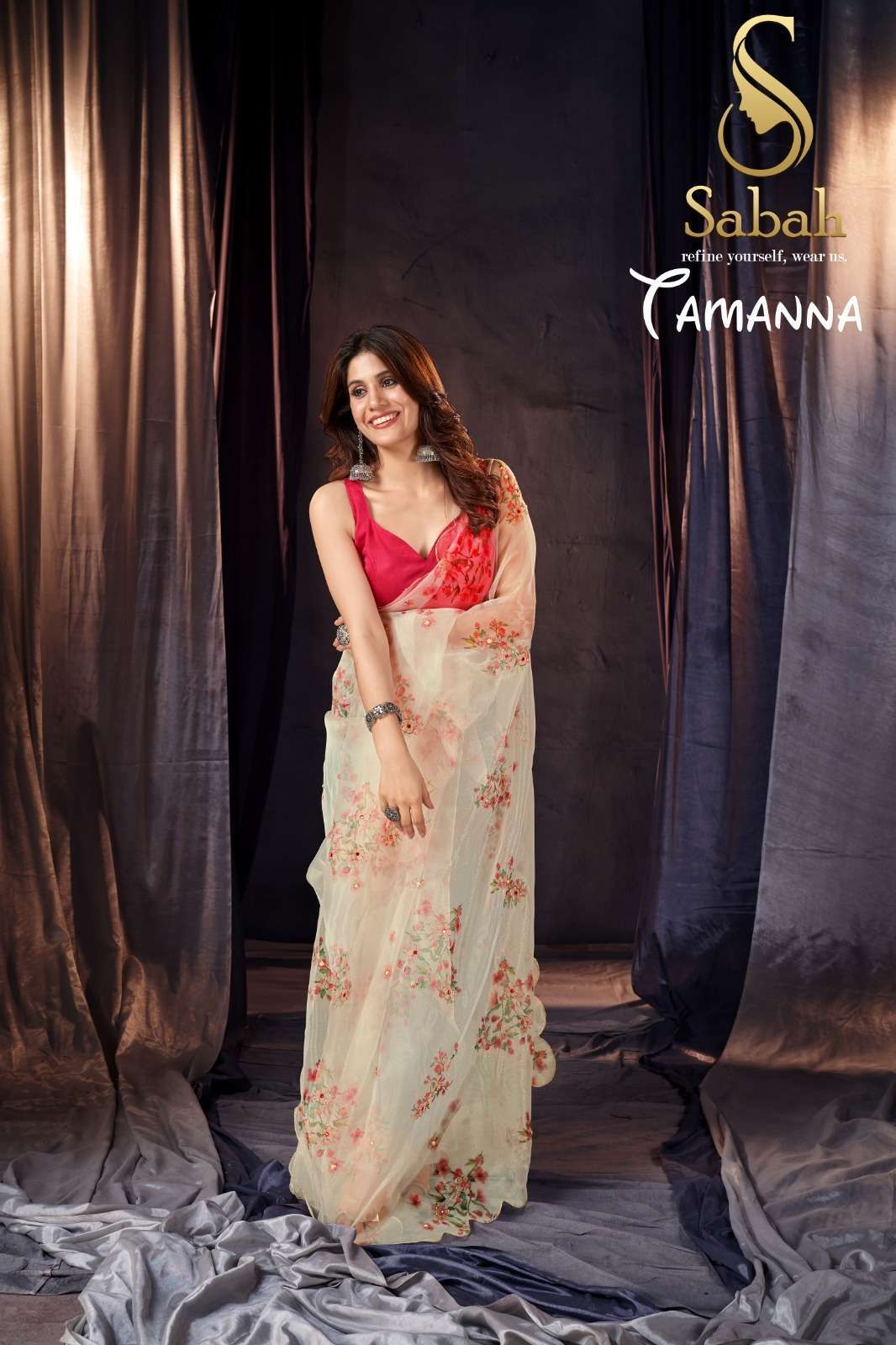 Tamanna Bhatia | Saree blouse designs, Saree dress, Indian designer wear