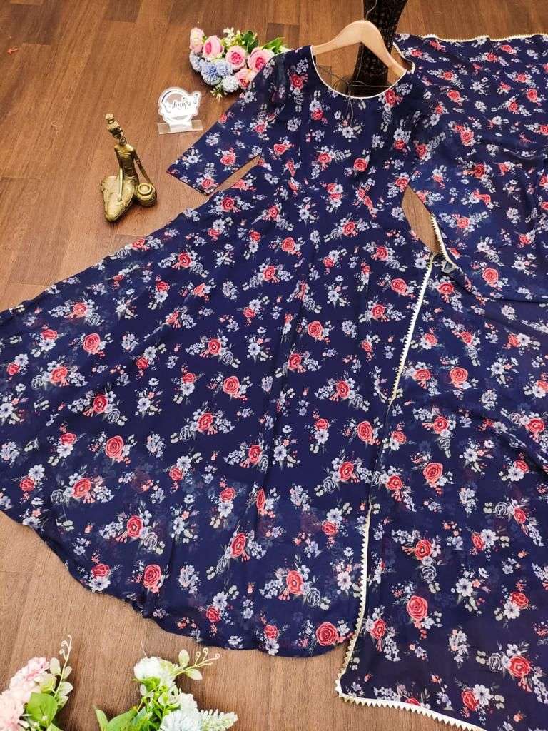 X-lady launching New Colorfull flower Maxy gown with dupatta 