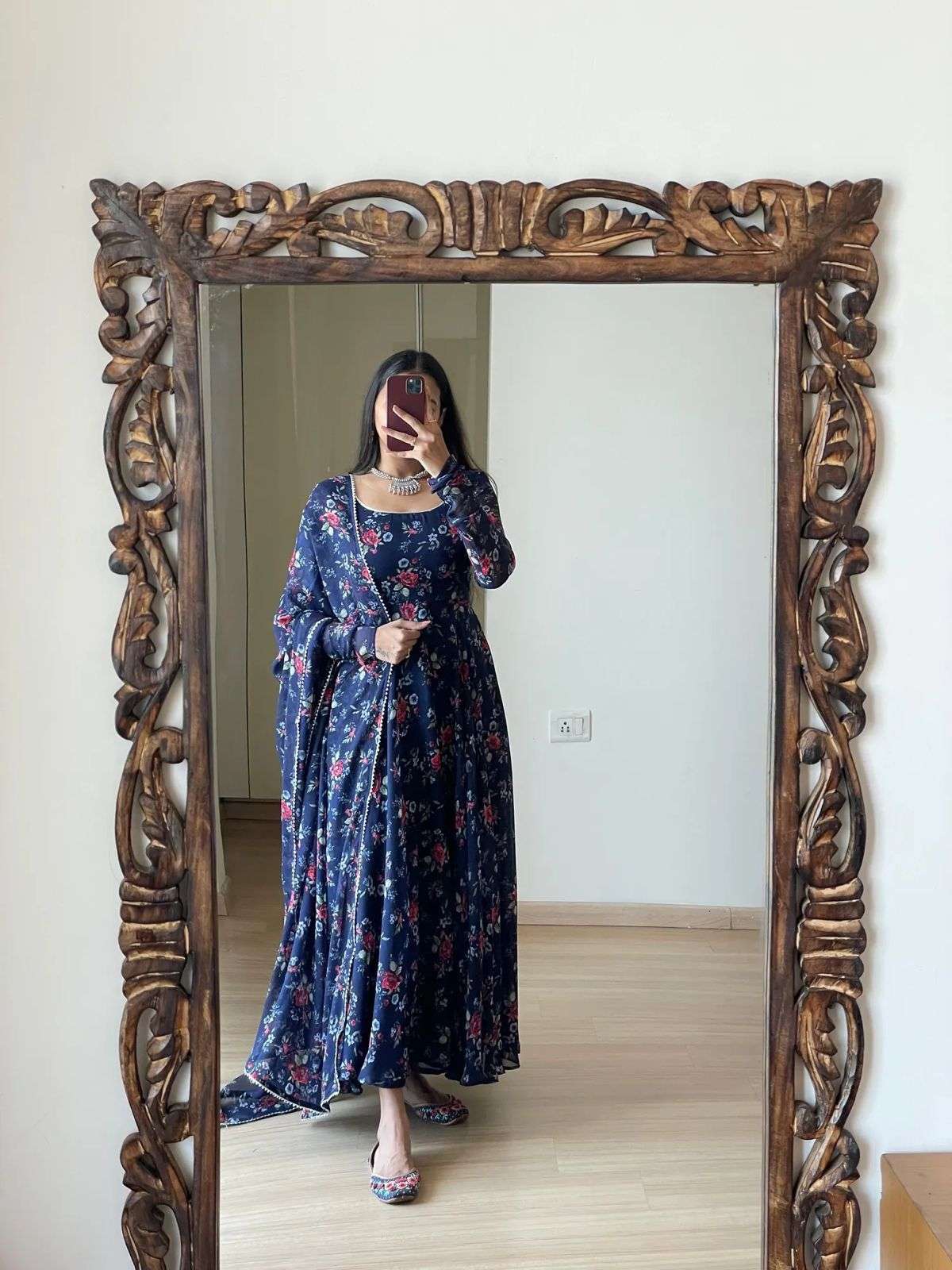 X-lady launching New Colorfull flower Maxy gown with dupatta 