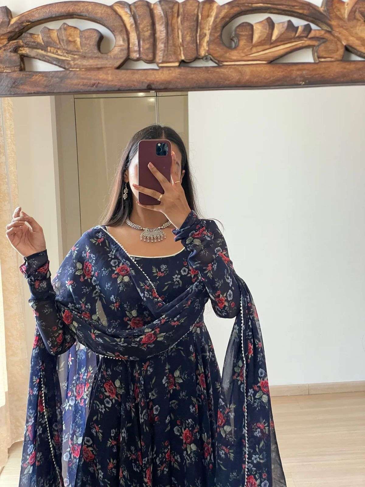 X-lady launching New Colorfull flower Maxy gown with dupatta 