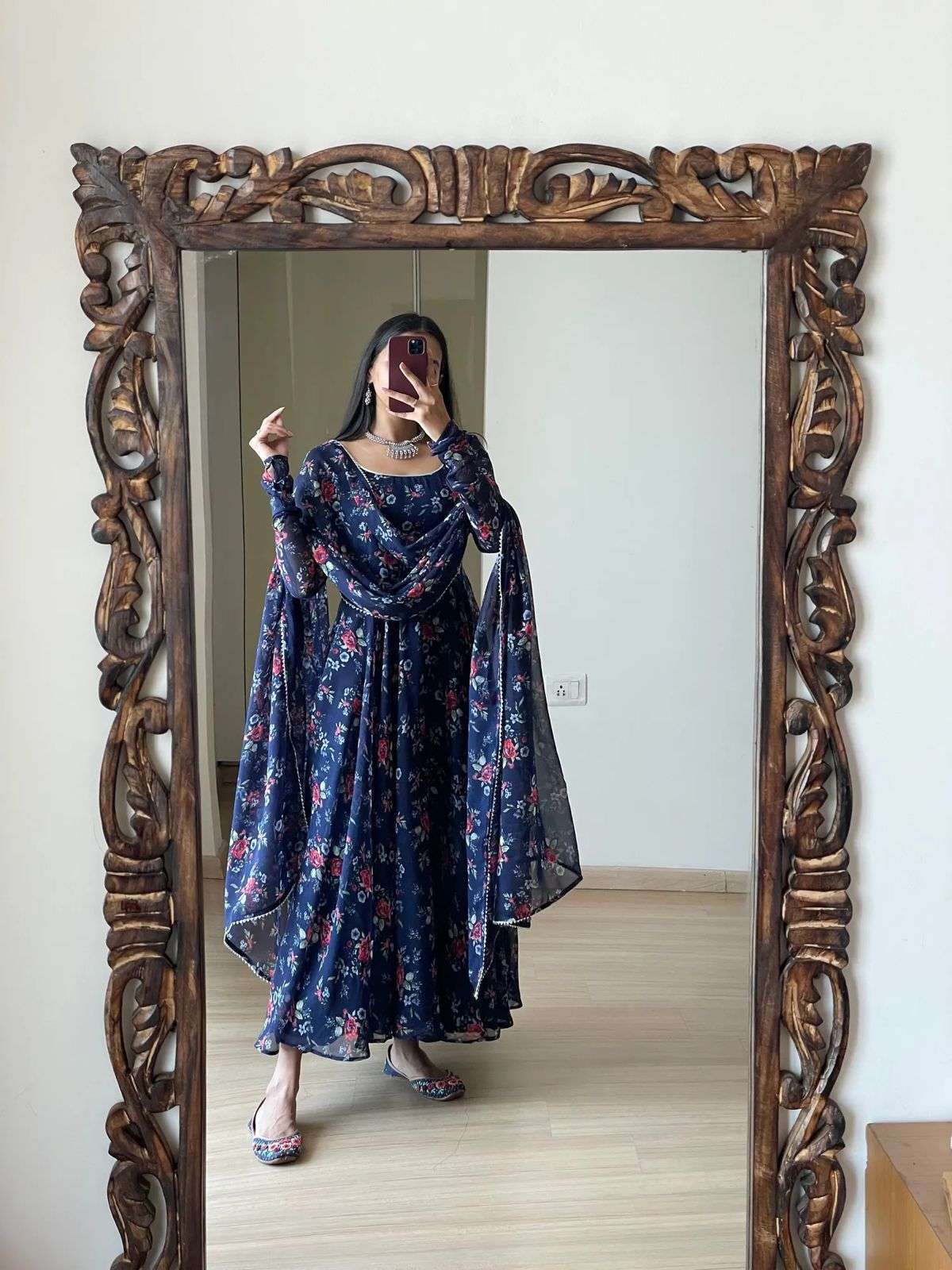 X-lady launching New Colorfull flower Maxy gown with dupatta 