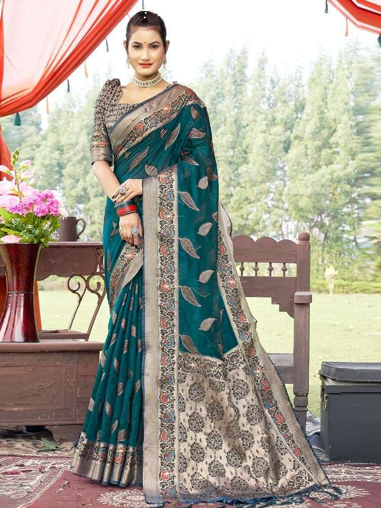 bunawat krisna Organza Woven Work & Swarovski Stone Work saree