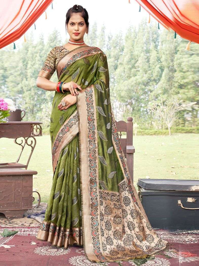 bunawat krisna Organza Woven Work & Swarovski Stone Work saree