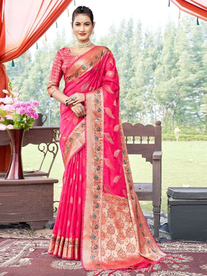 bunawat krisna Organza Woven Work & Swarovski Stone Work saree