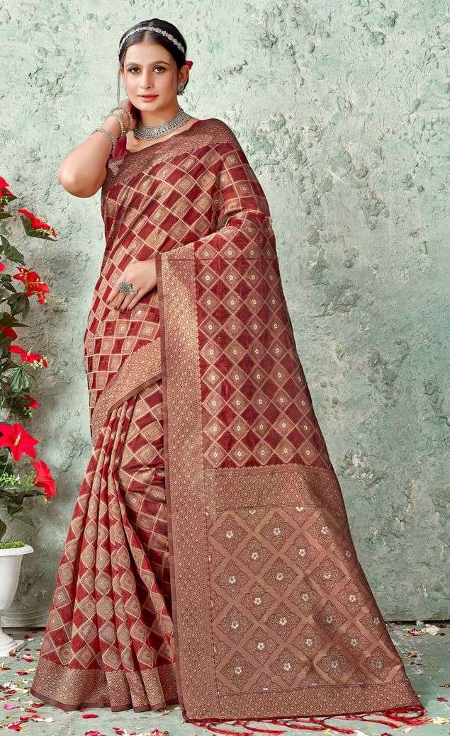 bunawat nandita Organza Woven Work & Swarovski Stone Work saree
