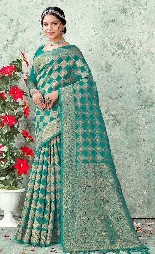 bunawat nandita Organza Woven Work & Swarovski Stone Work saree