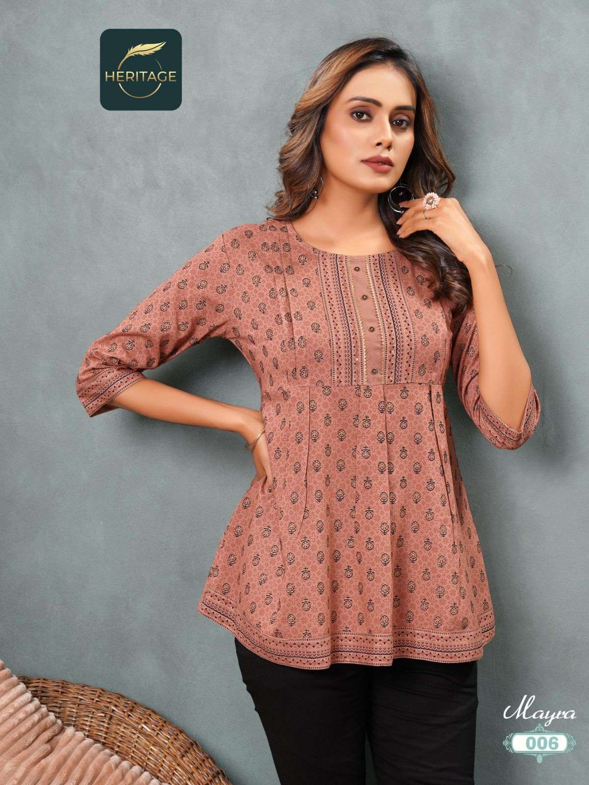 heritage mayra series 001-008 rayon slub kurti 