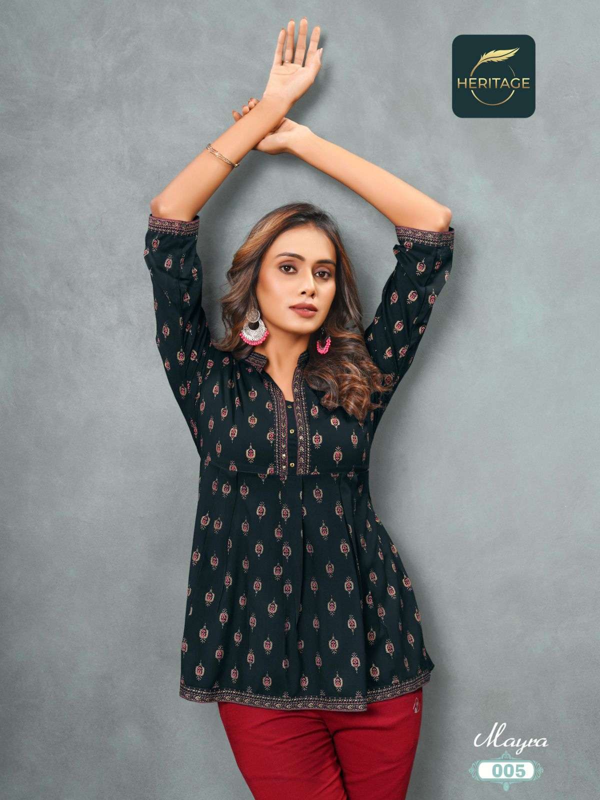 heritage mayra series 001-008 rayon slub kurti 