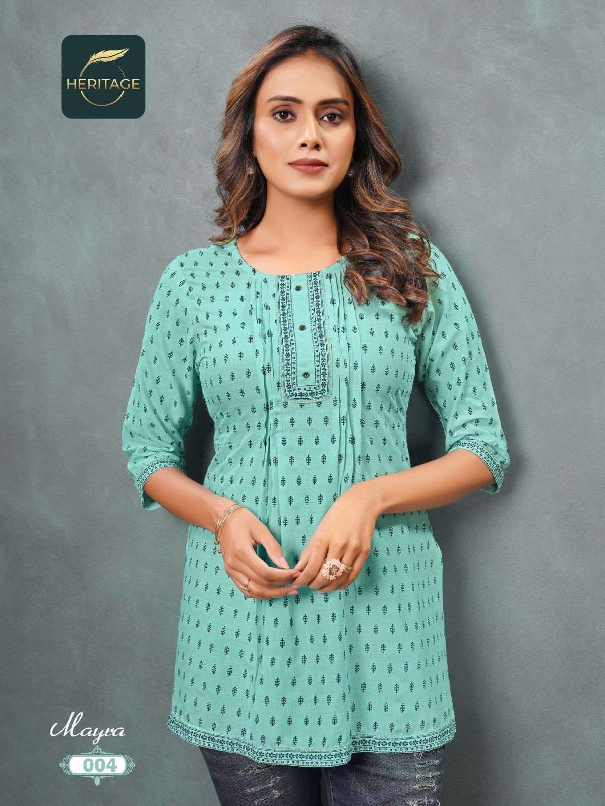 heritage mayra series 001-008 rayon slub kurti 
