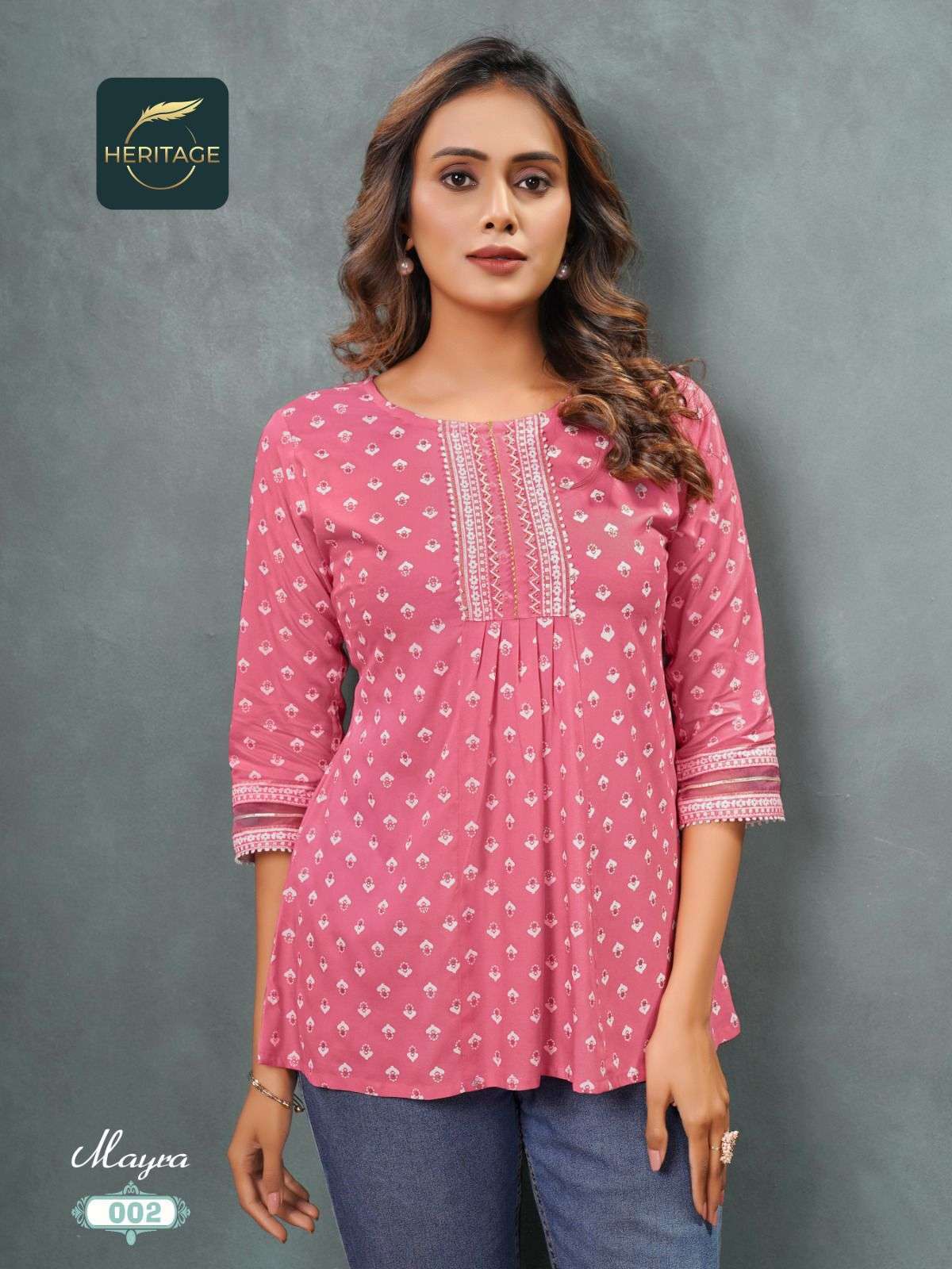 heritage mayra series 001-008 rayon slub kurti 