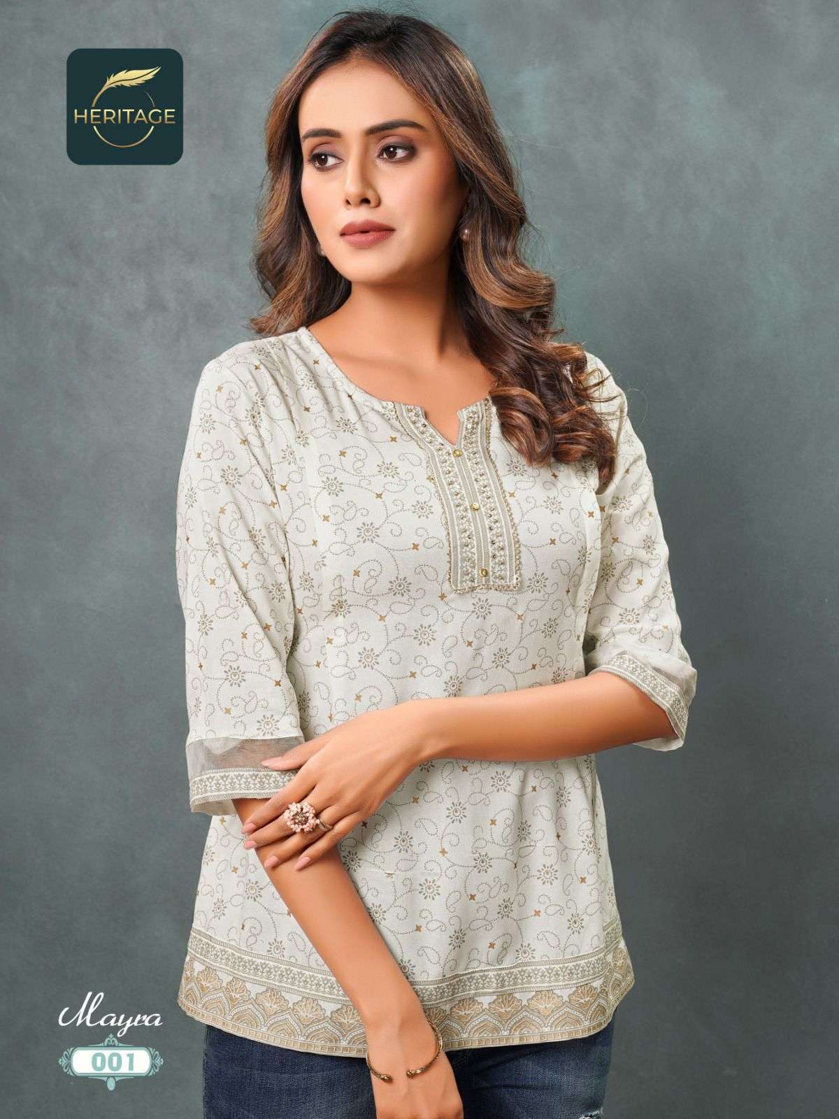 heritage mayra series 001-008 rayon slub kurti 