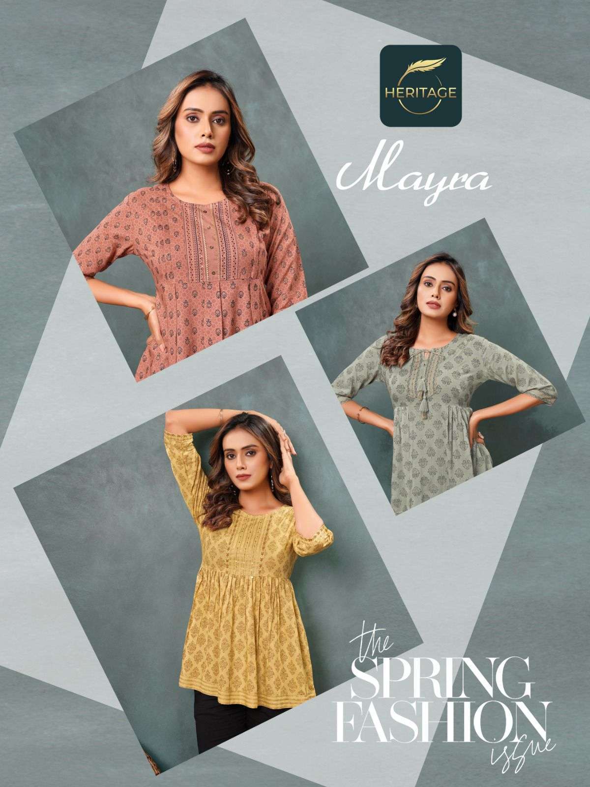 heritage mayra series 001-008 rayon slub kurti 