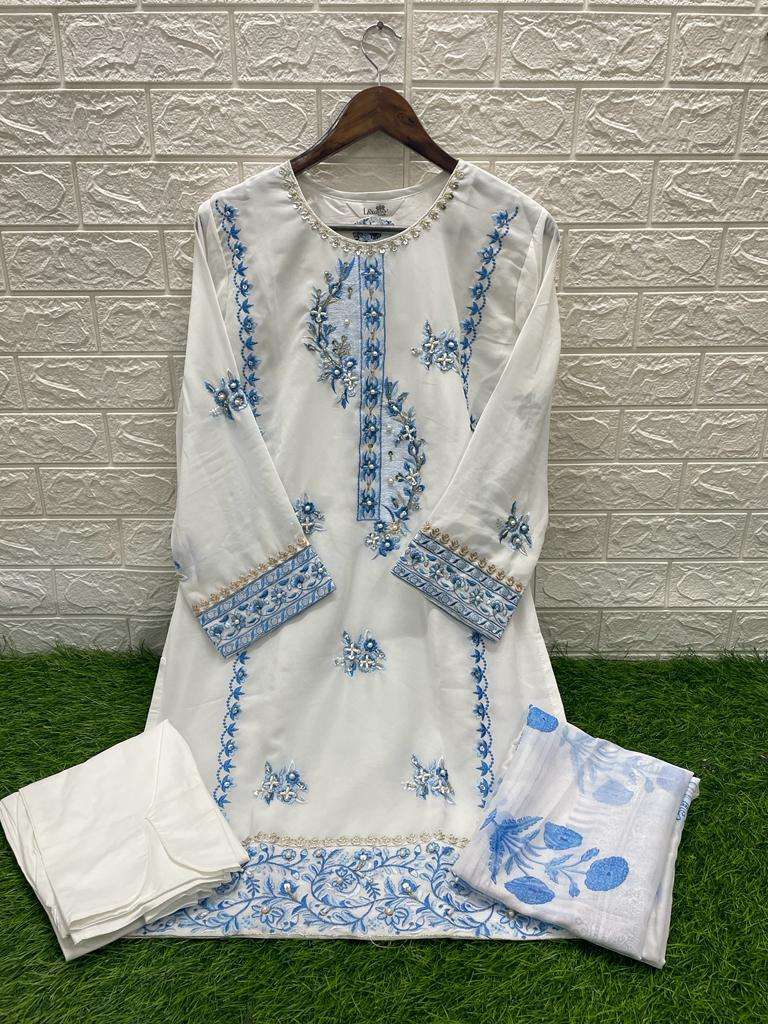 laxuria 1278 white color Faux Georgette suit