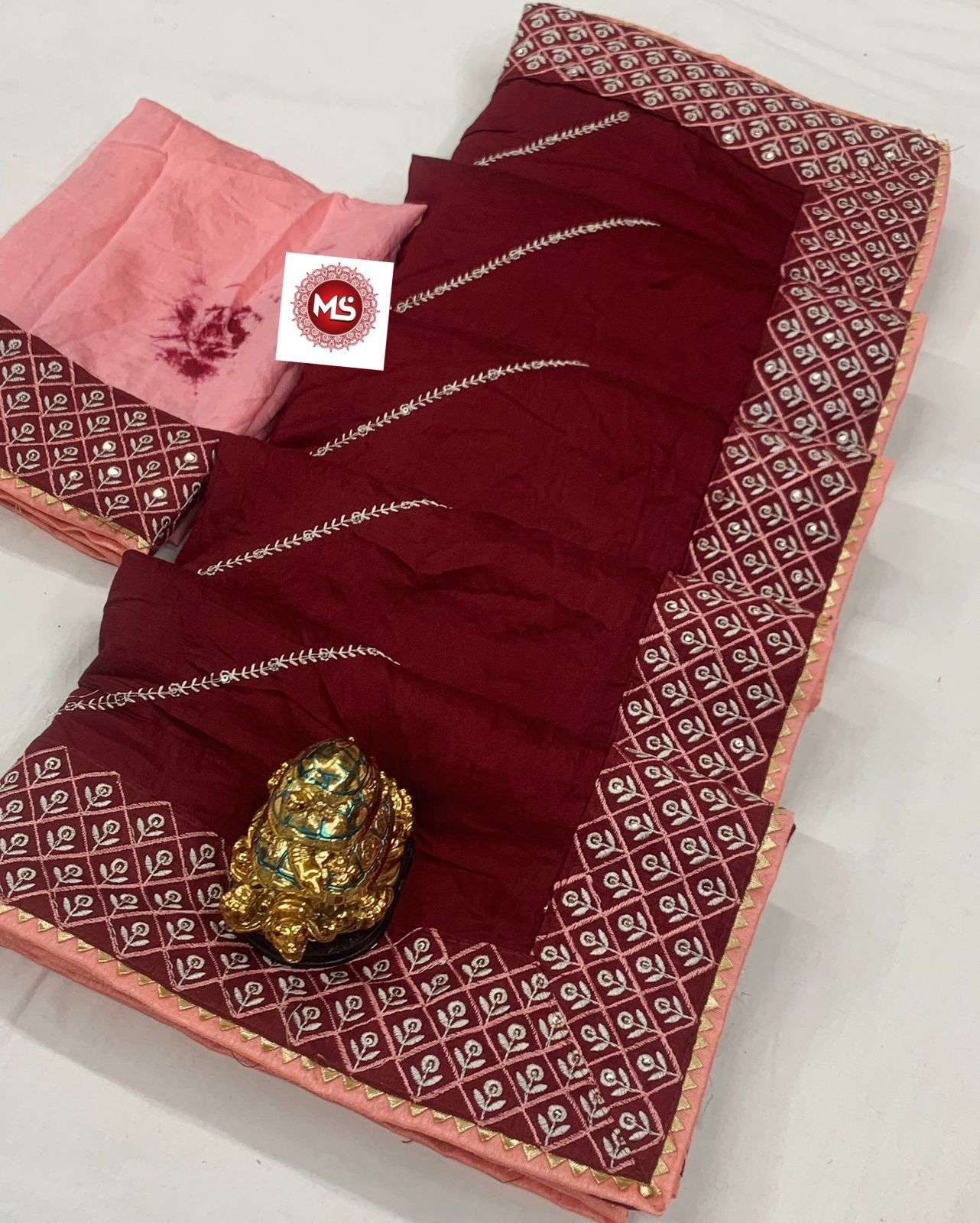 ms brand designer soft cotton fabric sibori print saree