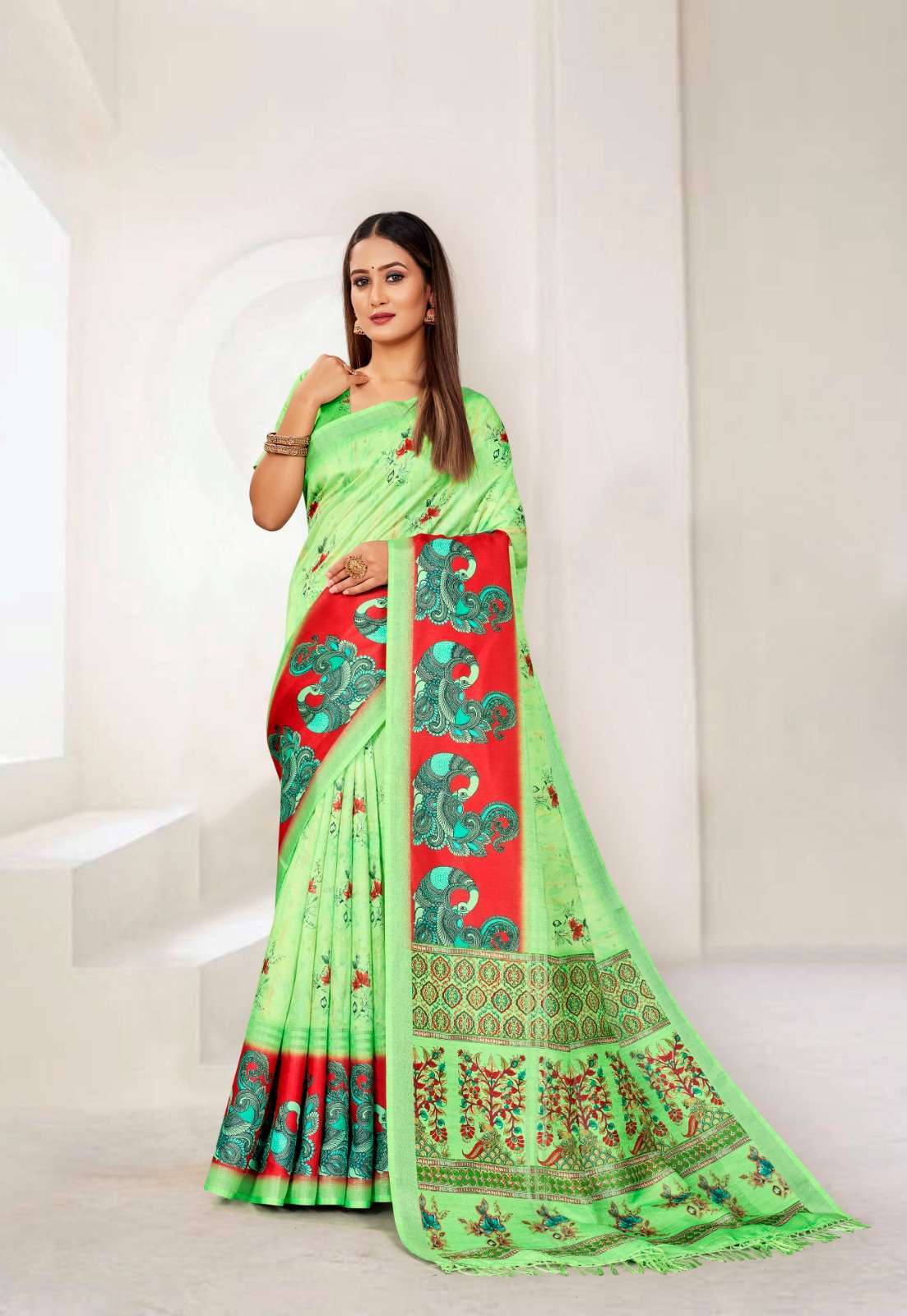 vinamra coral digital vol 1 series 1901-1908 cotton zari saree