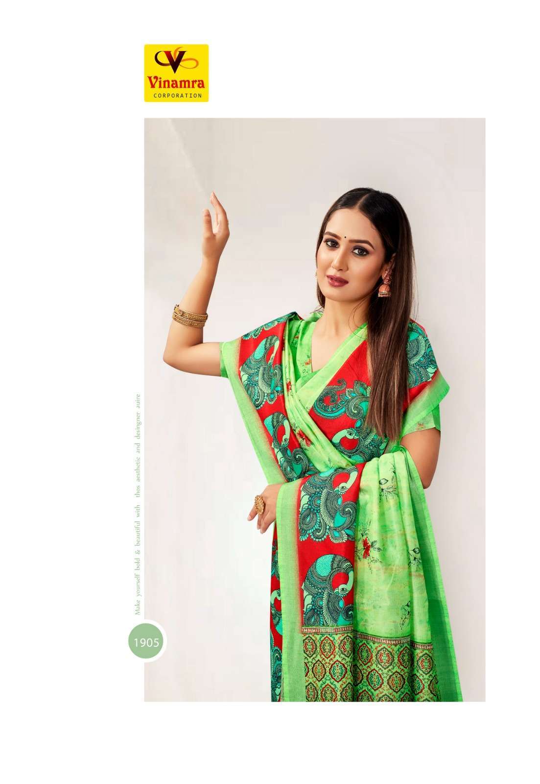 vinamra coral digital vol 1 series 1901-1908 cotton zari saree