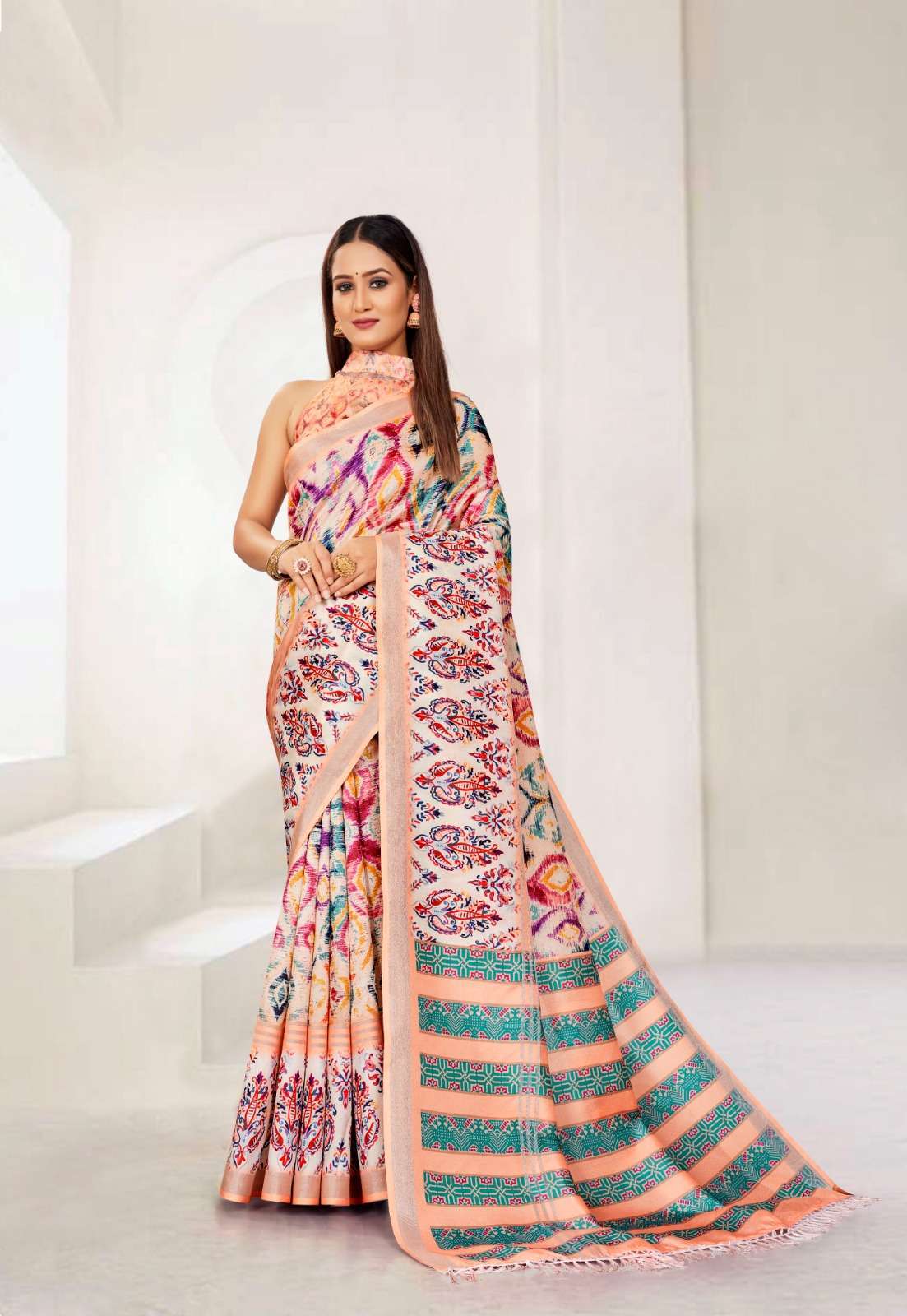 vinamra coral digital vol 1 series 1901-1908 cotton zari saree