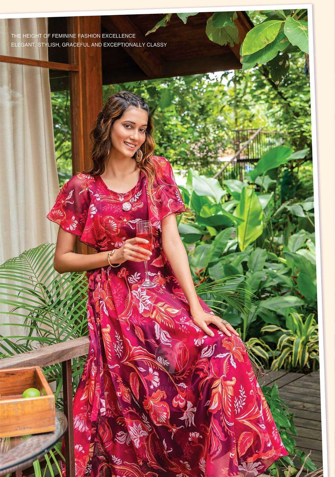 anju fab coral charm vol 3 series 3001-3006 viscose premium chiffon gown