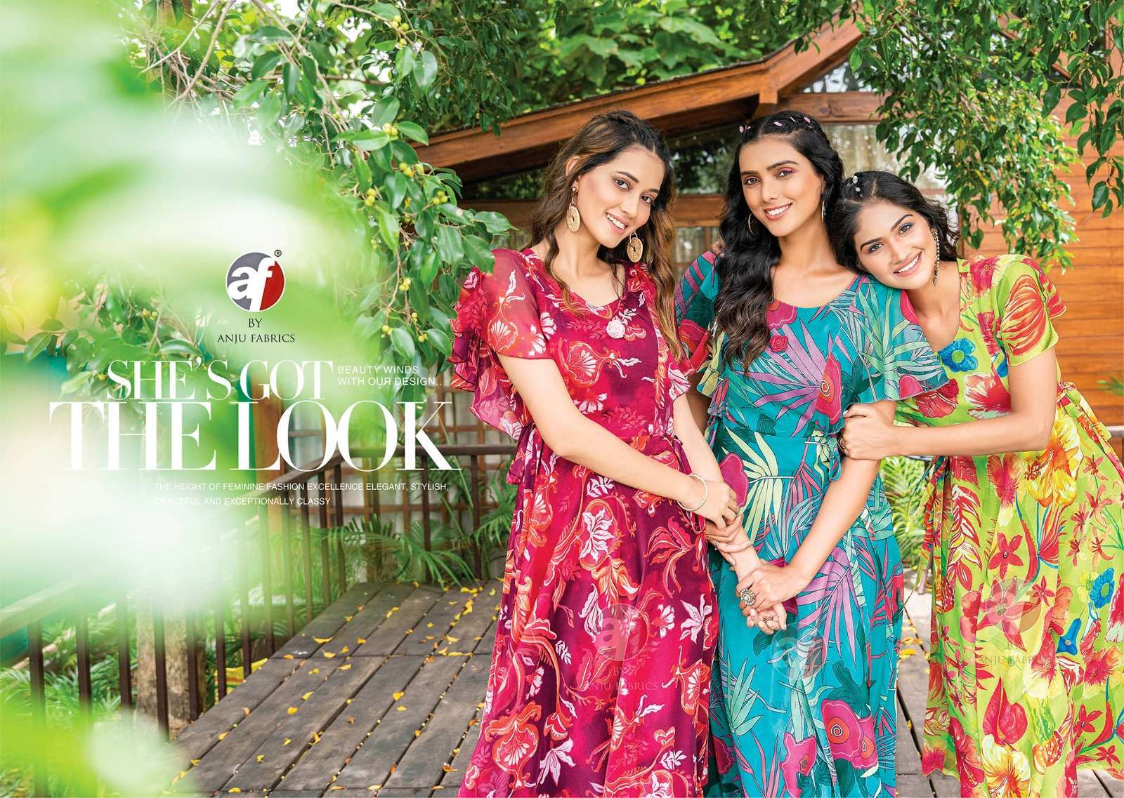 anju fab coral charm vol 3 series 3001-3006 viscose premium chiffon gown