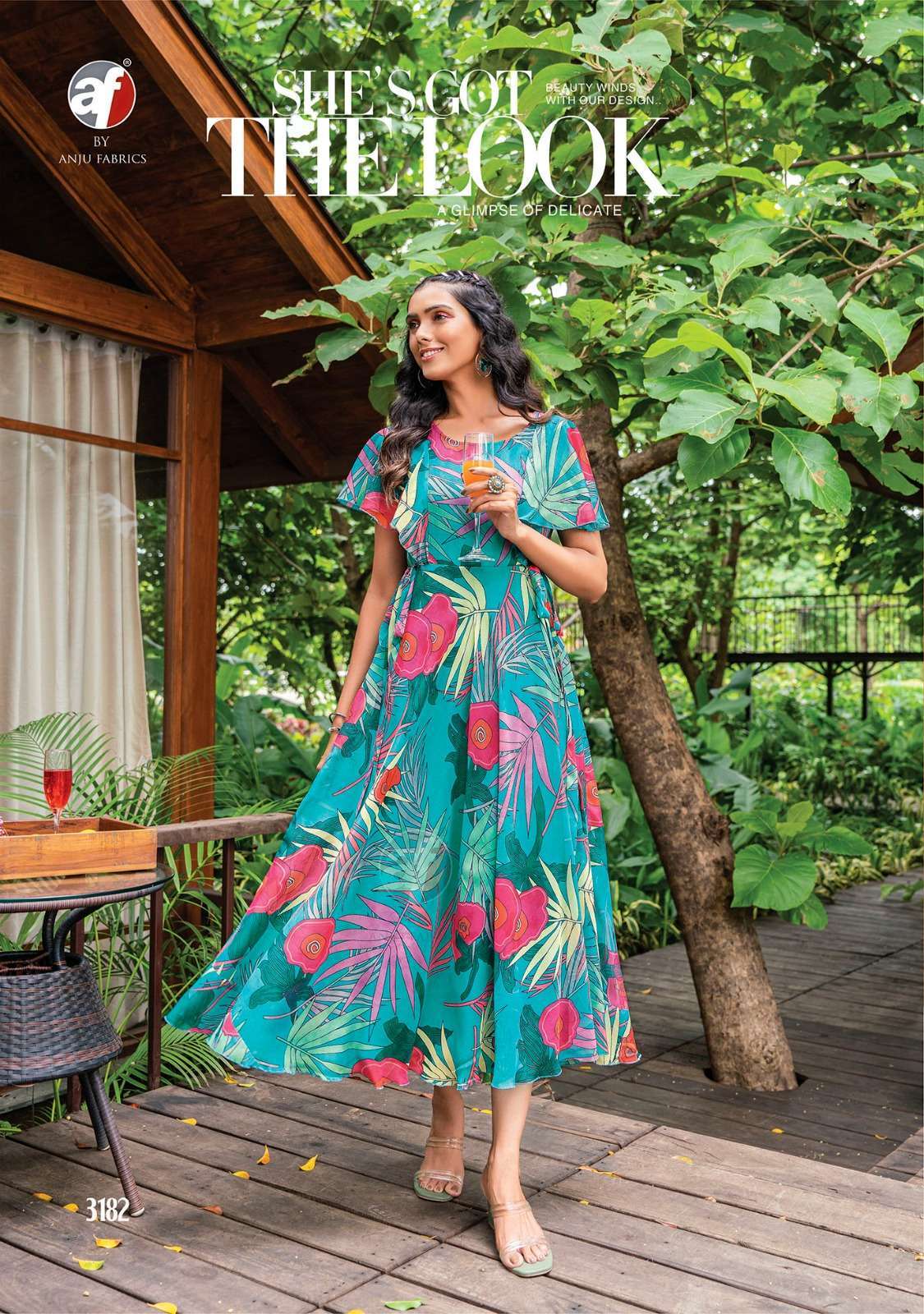 anju fab coral charm vol 3 series 3001-3006 viscose premium chiffon gown