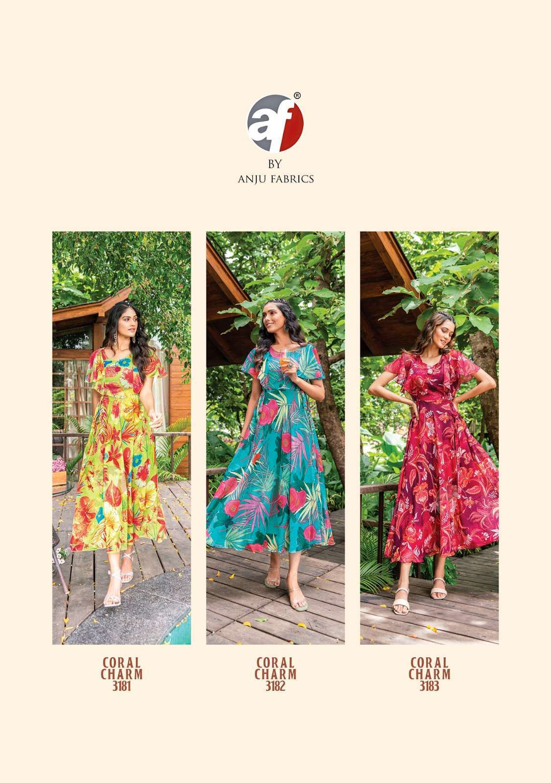 anju fab coral charm vol 3 series 3001-3006 viscose premium chiffon gown