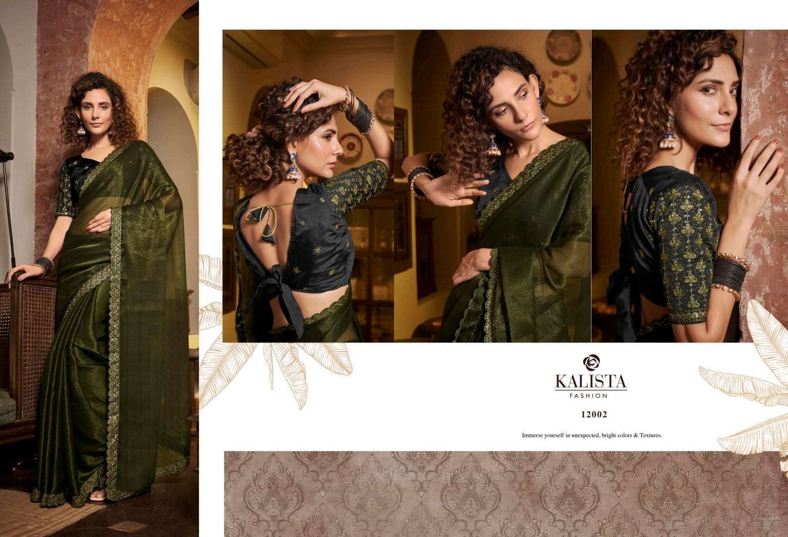 kalista fashion kesha series 12001-12006 sitara blooming chiffon saree