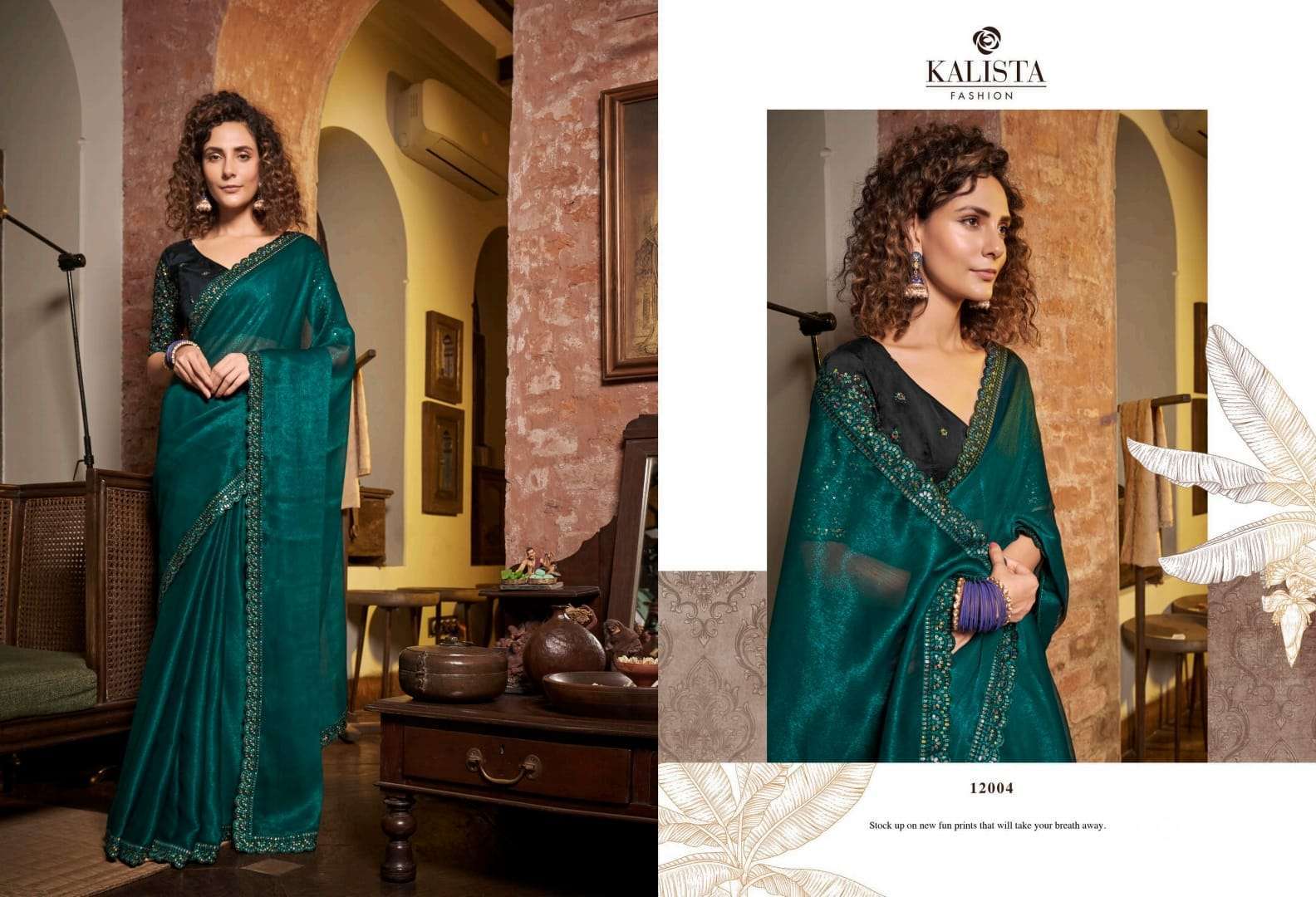 kalista fashion kesha series 12001-12006 sitara blooming chiffon saree