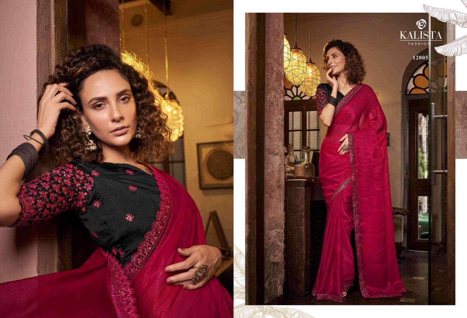 kalista fashion kesha series 12001-12006 sitara blooming chiffon saree