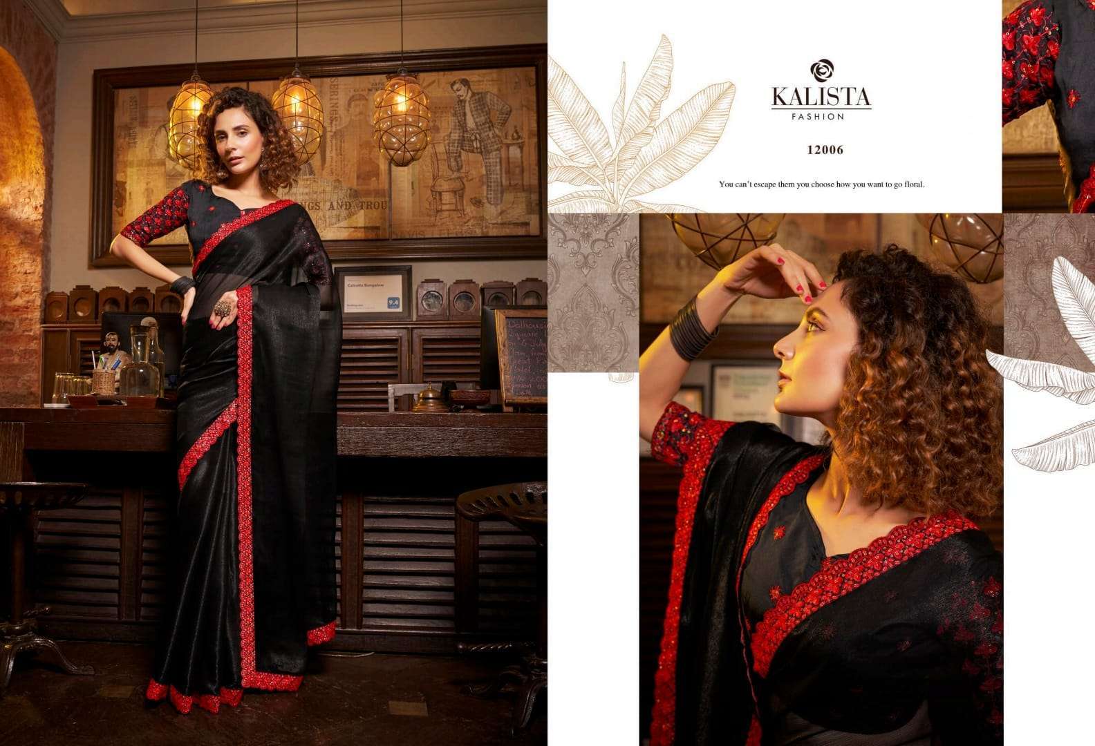 kalista fashion kesha series 12001-12006 sitara blooming chiffon saree