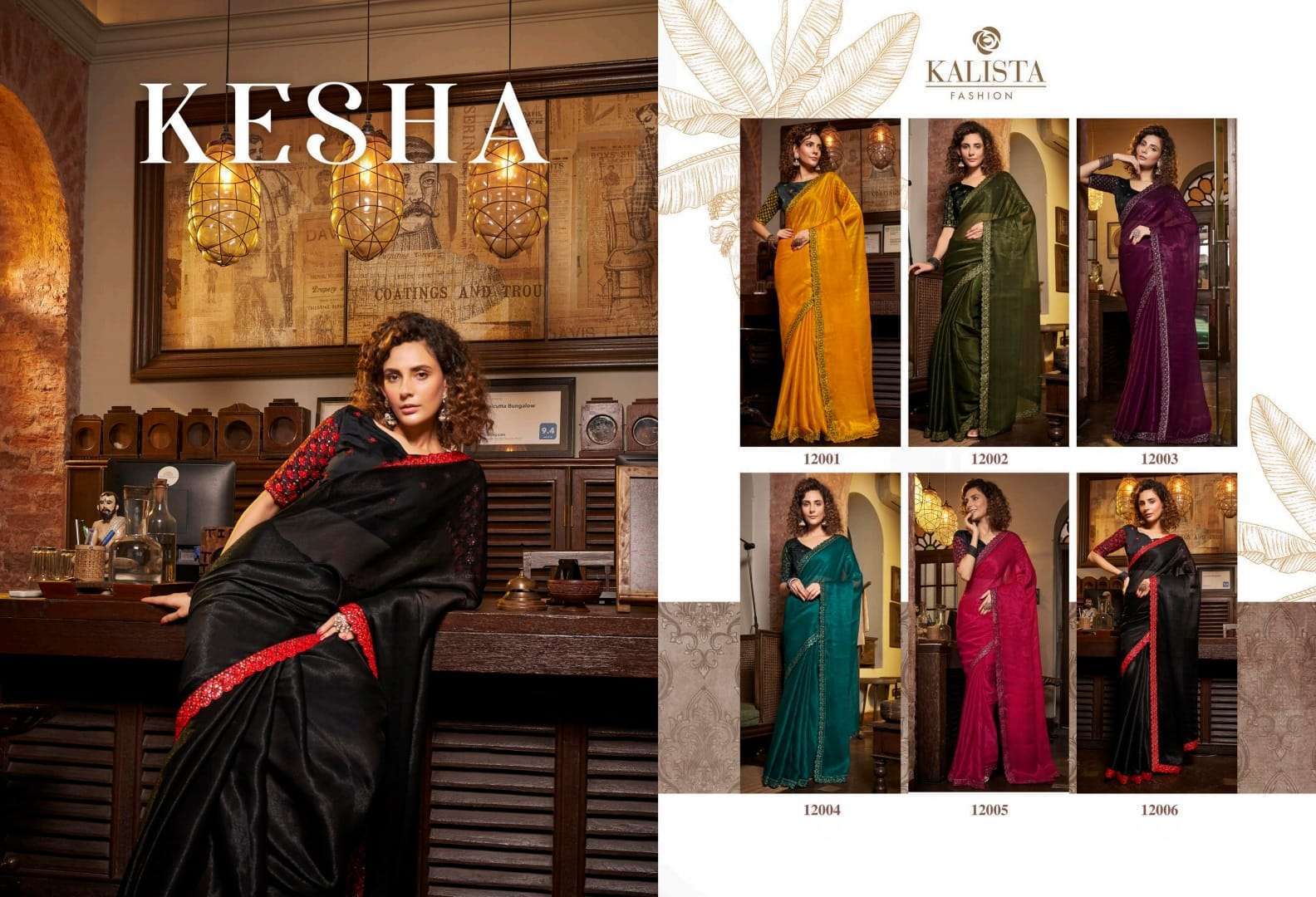 kalista fashion kesha series 12001-12006 sitara blooming chiffon saree