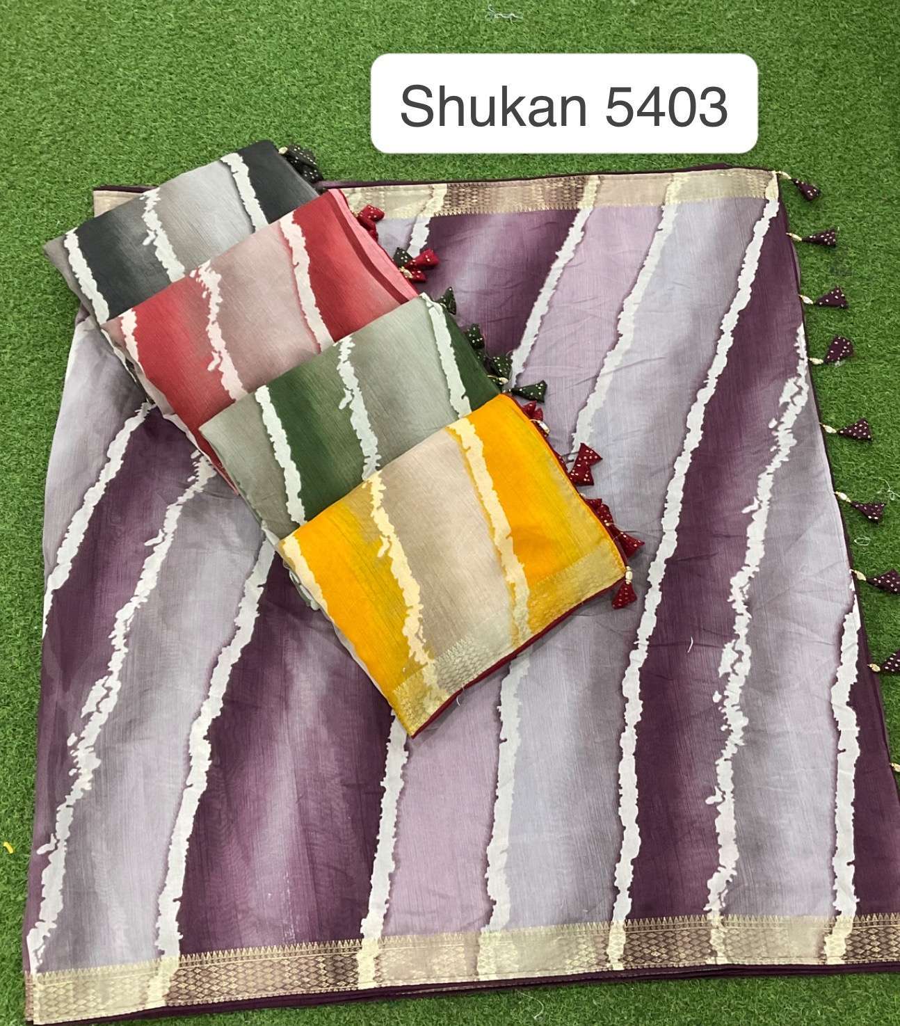 kalpavelly trendz shukan 5403 Corsa silk Sibori leheriya print saree