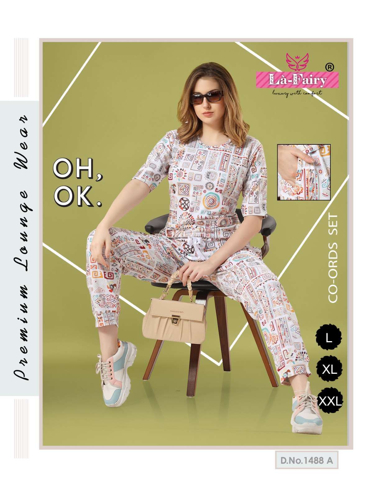 la fairy 1486 Imported fabric fancy cord set airport look tunic with pant combo set