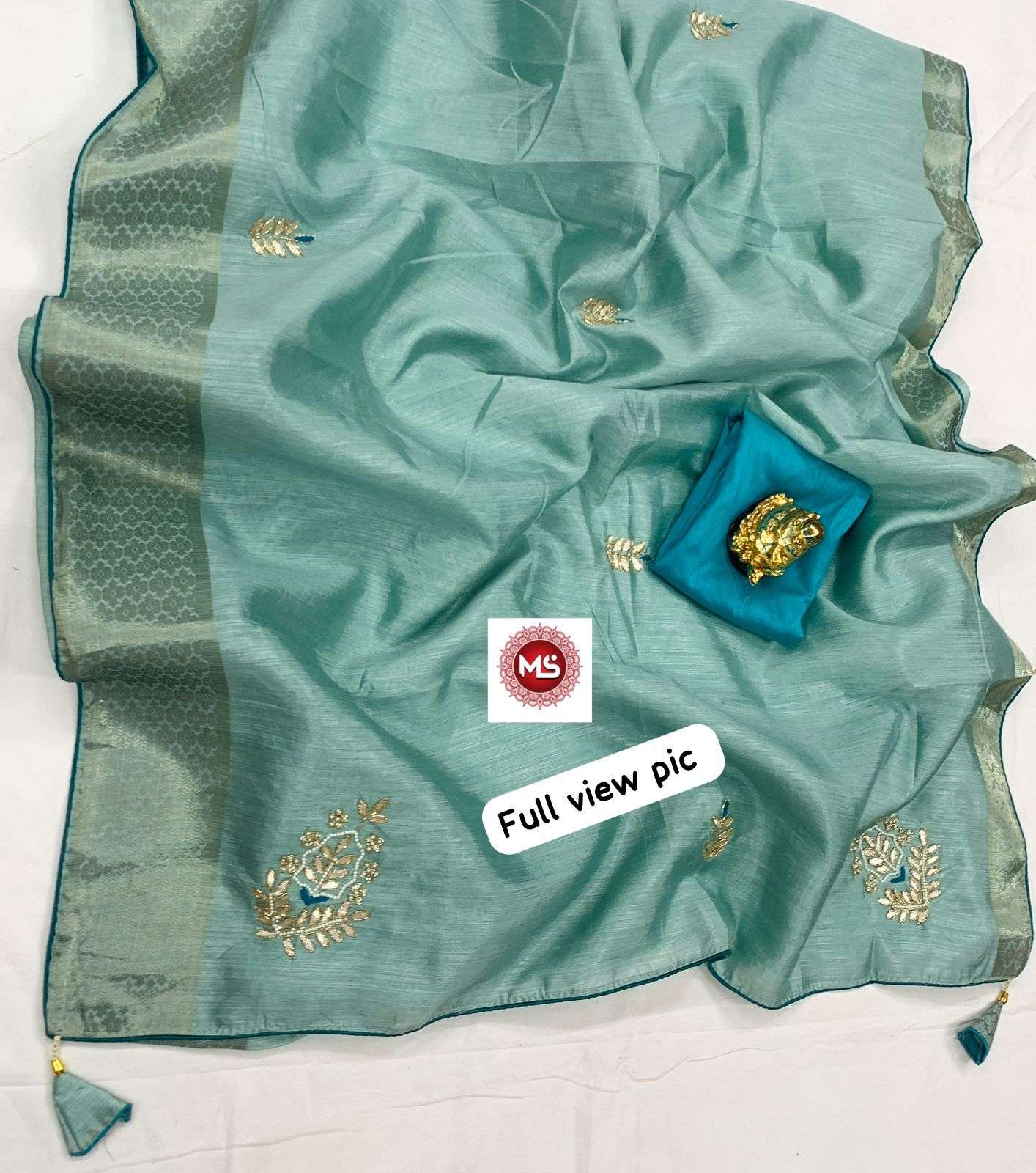 Ms brand designer hand khatli work saree 