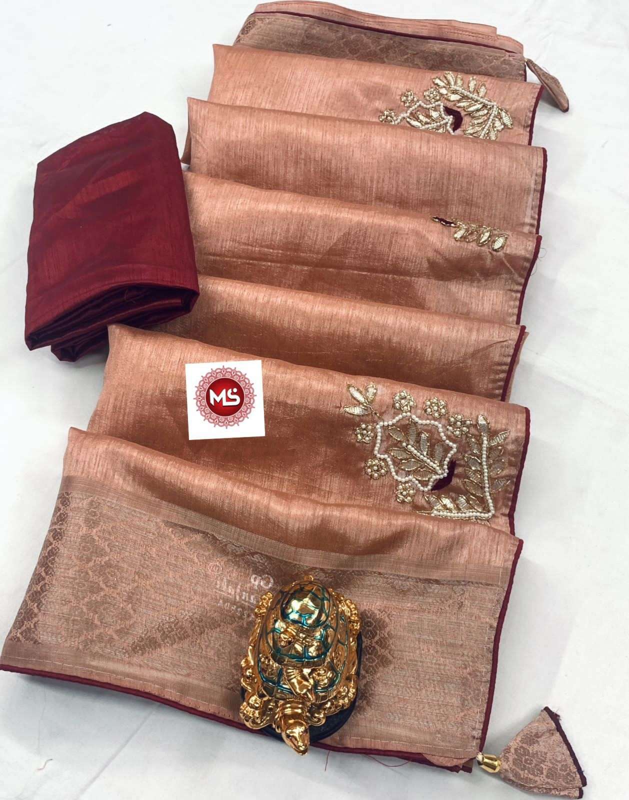 Ms brand designer hand khatli work saree 