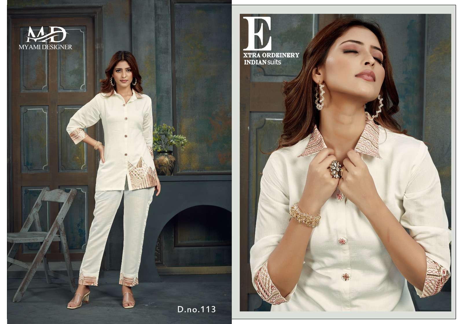 myami cord sets vol 2 series 111-116 pv viskos with embroidery work kurti