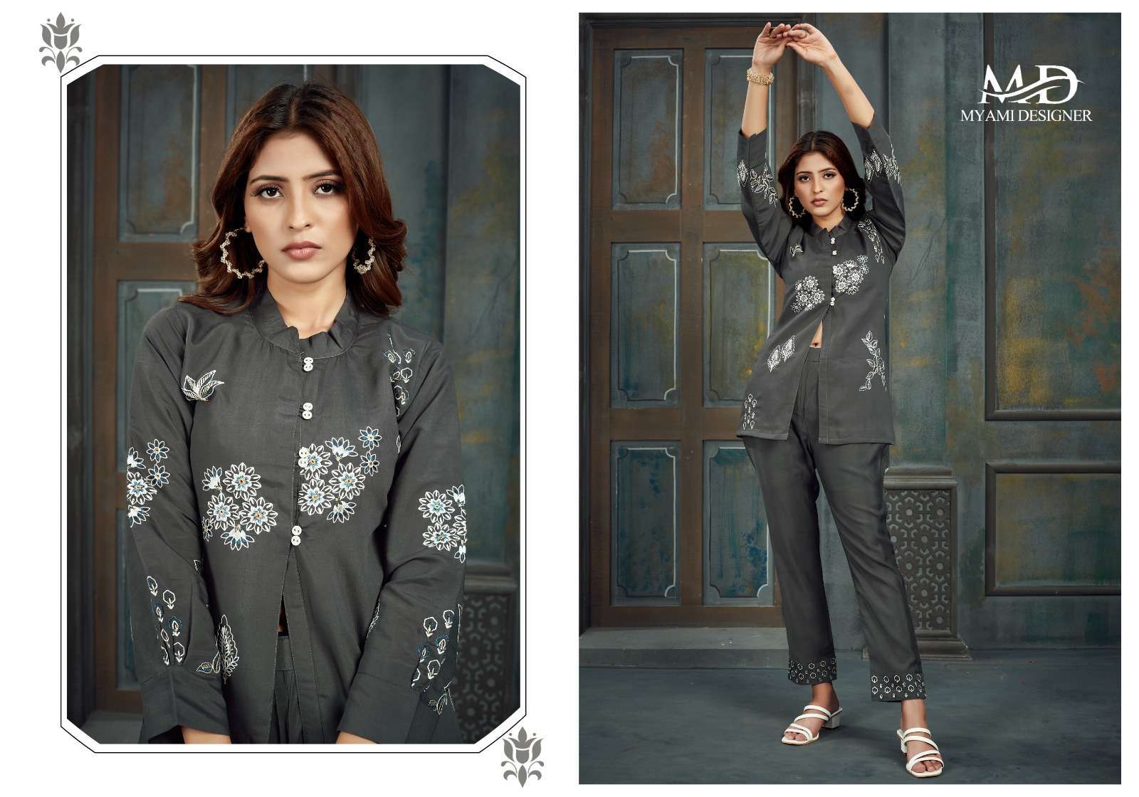 myami cord sets vol 2 series 111-116 pv viskos with embroidery work kurti