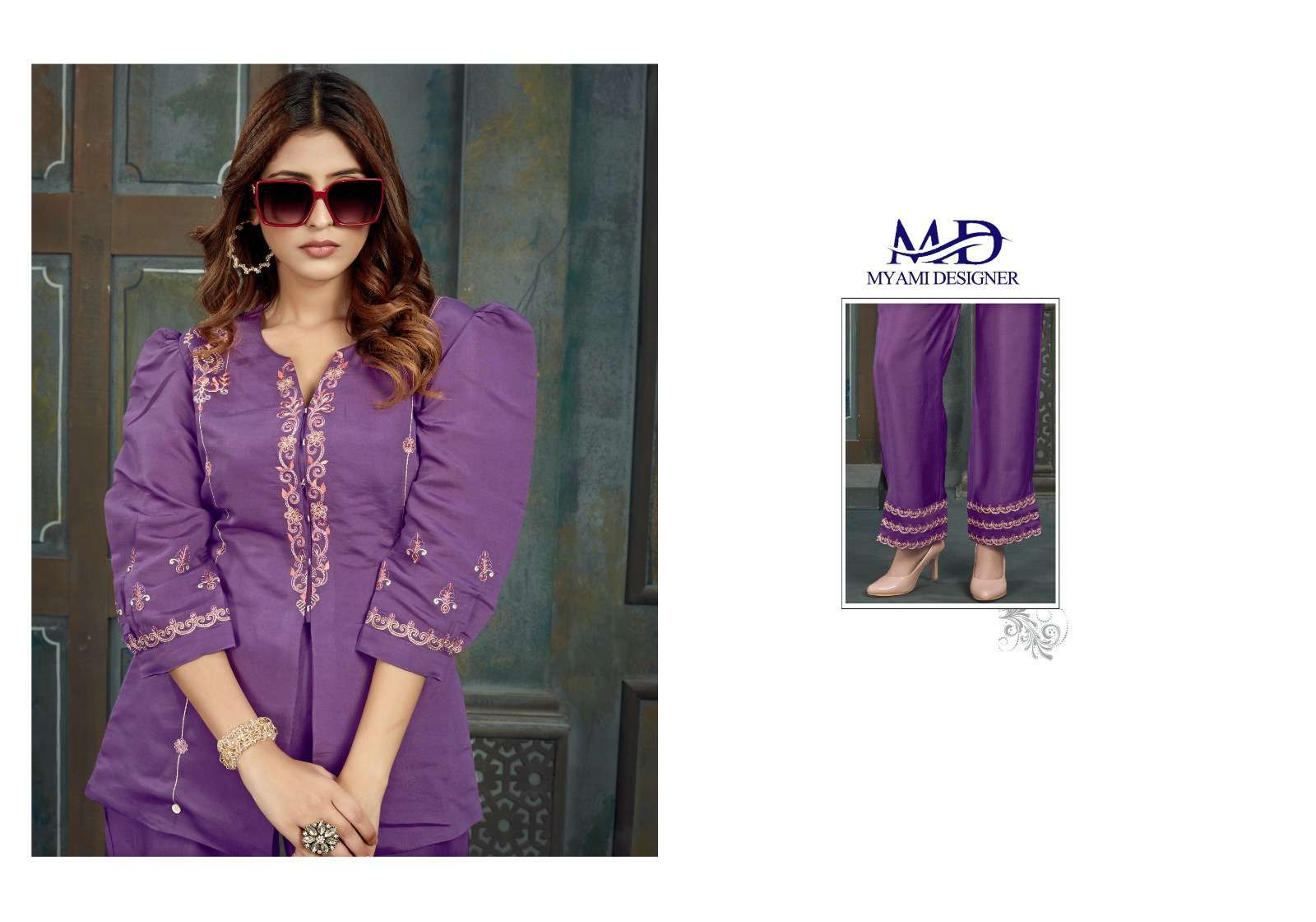 myami cord sets vol 2 series 111-116 pv viskos with embroidery work kurti