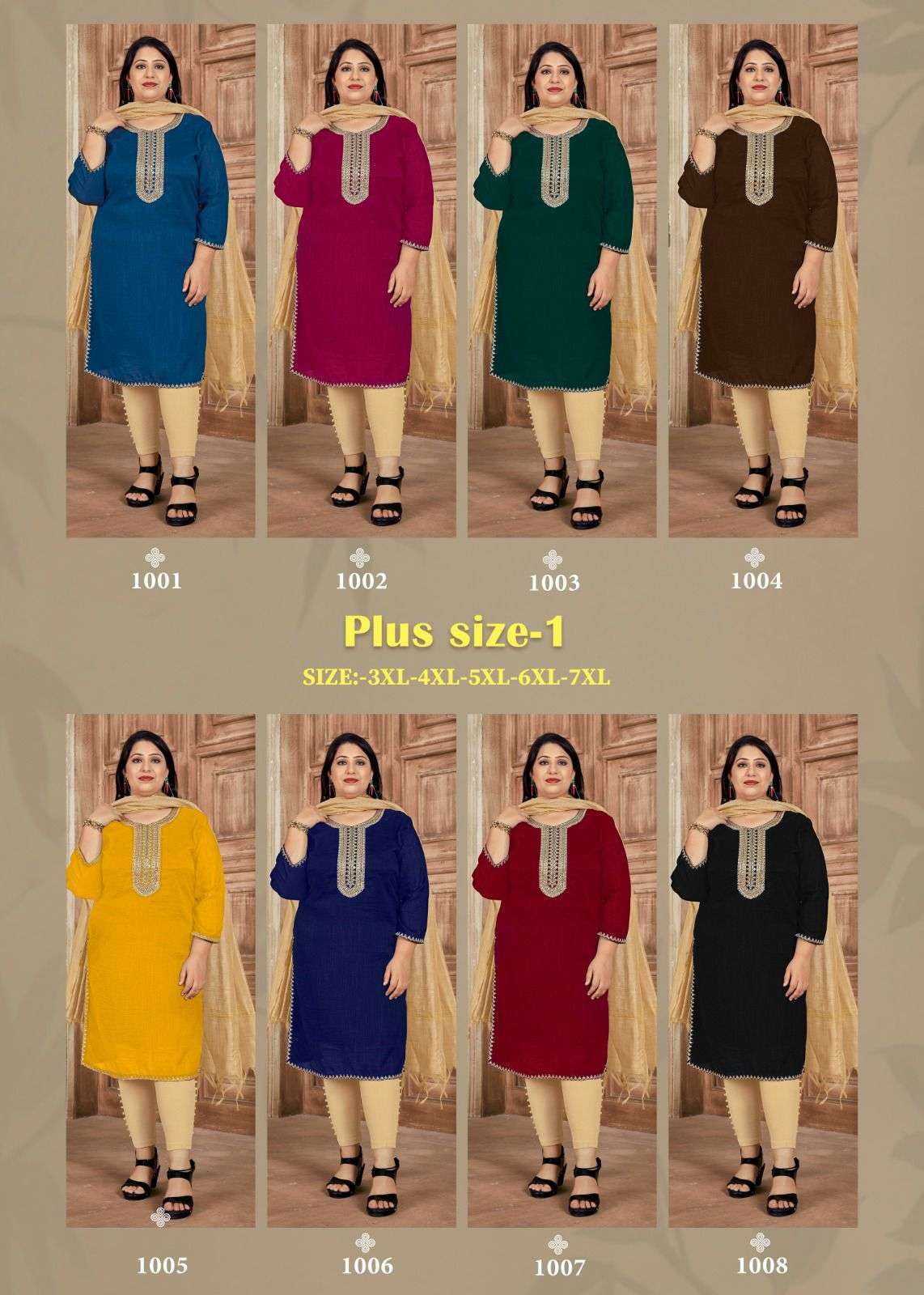 pr plus size vol 1 fancy work silk kurti with dupatta