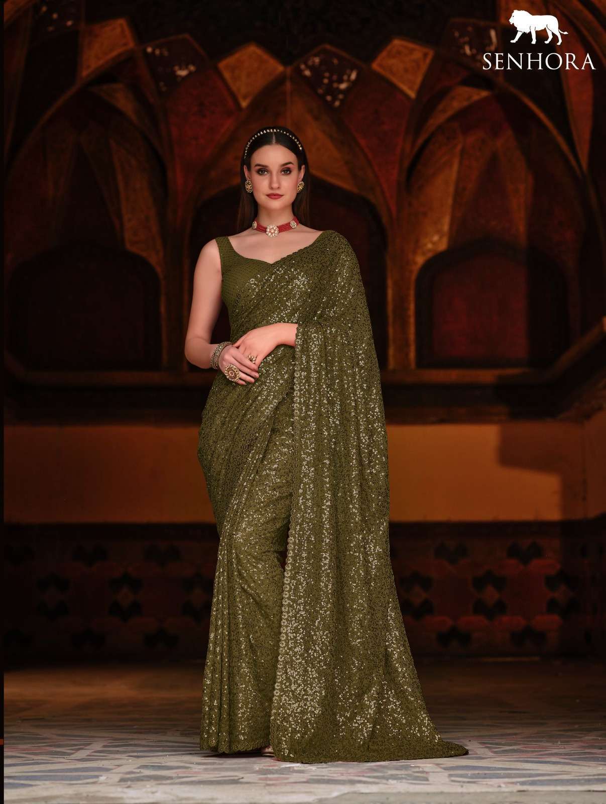 senhora emerald vol 34 Georgette With Thread & Dual Sequence Work saree