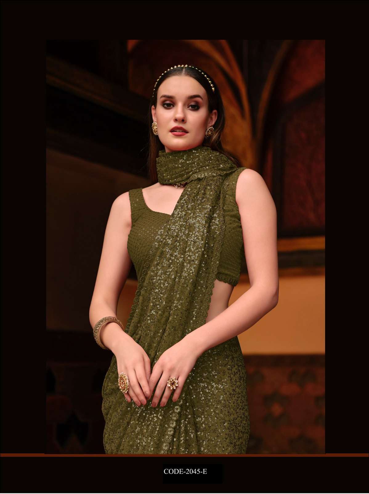 senhora emerald vol 34 Georgette With Thread & Dual Sequence Work saree
