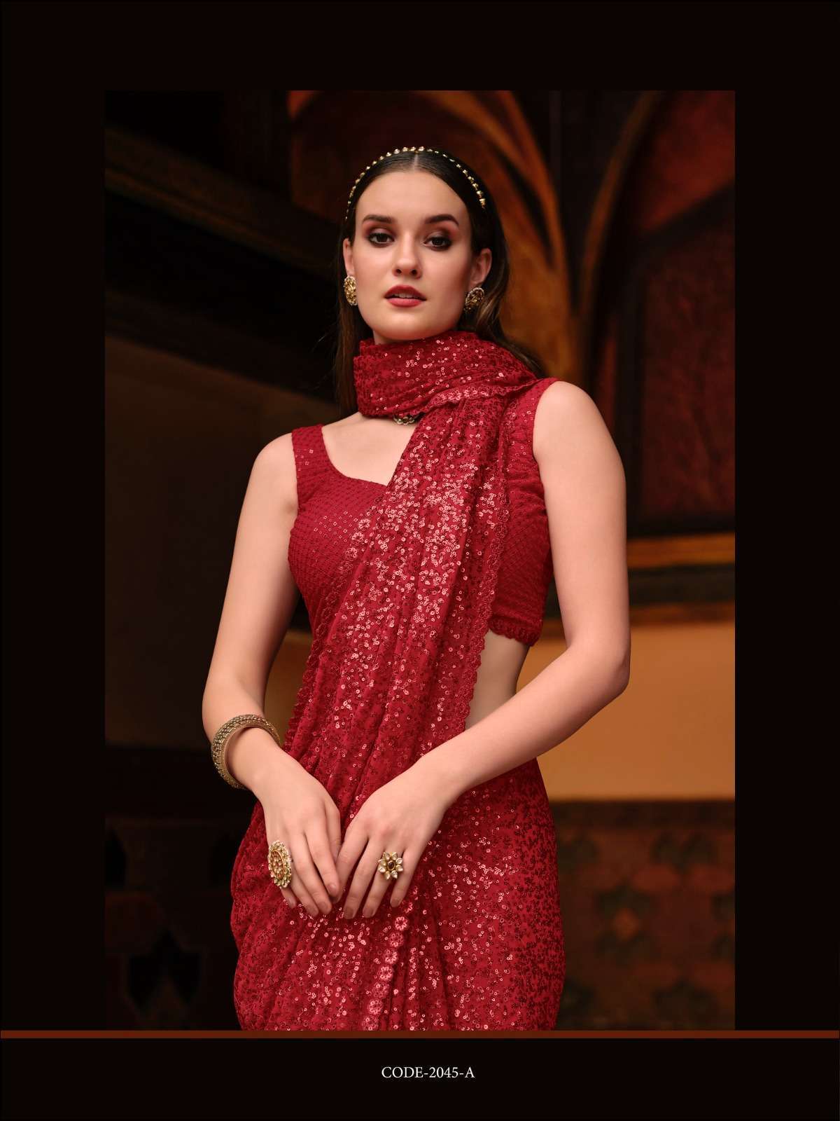 senhora emerald vol 34 Georgette With Thread & Dual Sequence Work saree