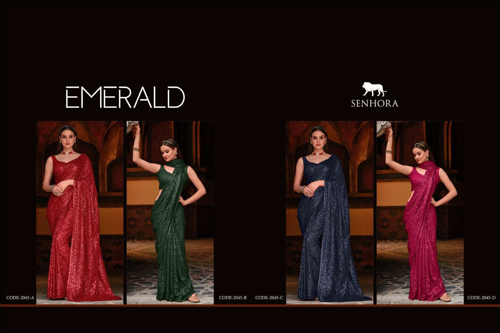 senhora emerald vol 34 Georgette With Thread & Dual Sequence Work saree