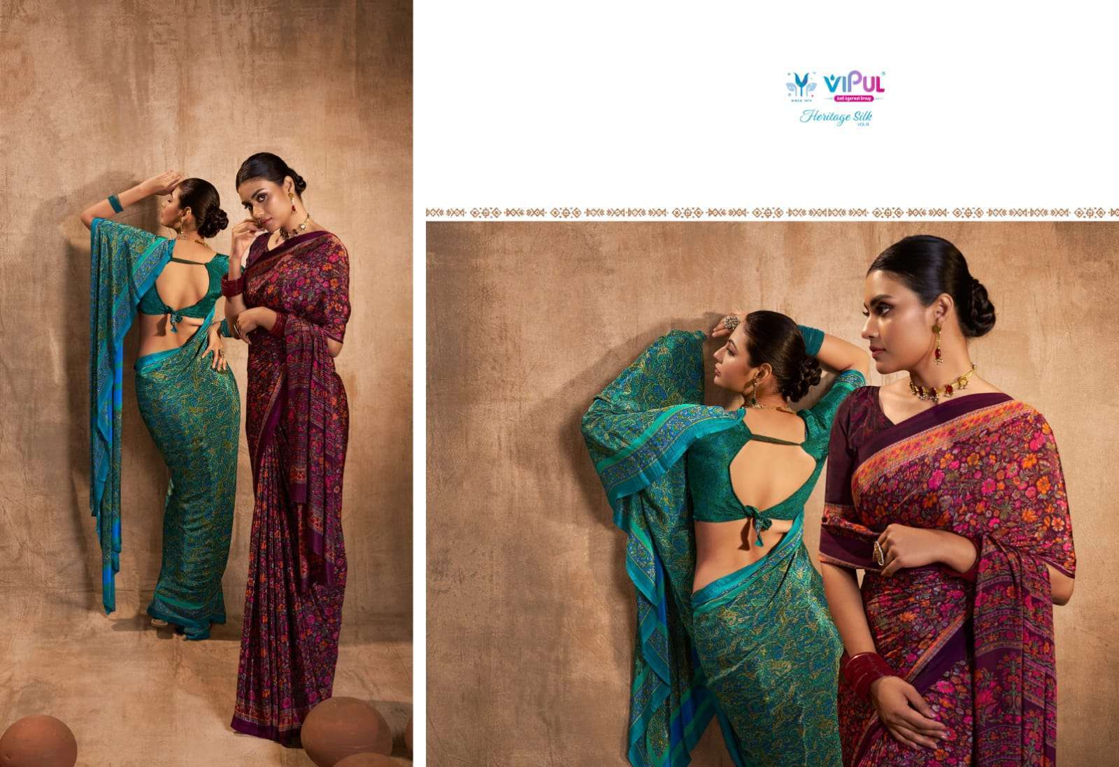 vipul heritage silk vol 8 series 71241-71441 crape silk saree