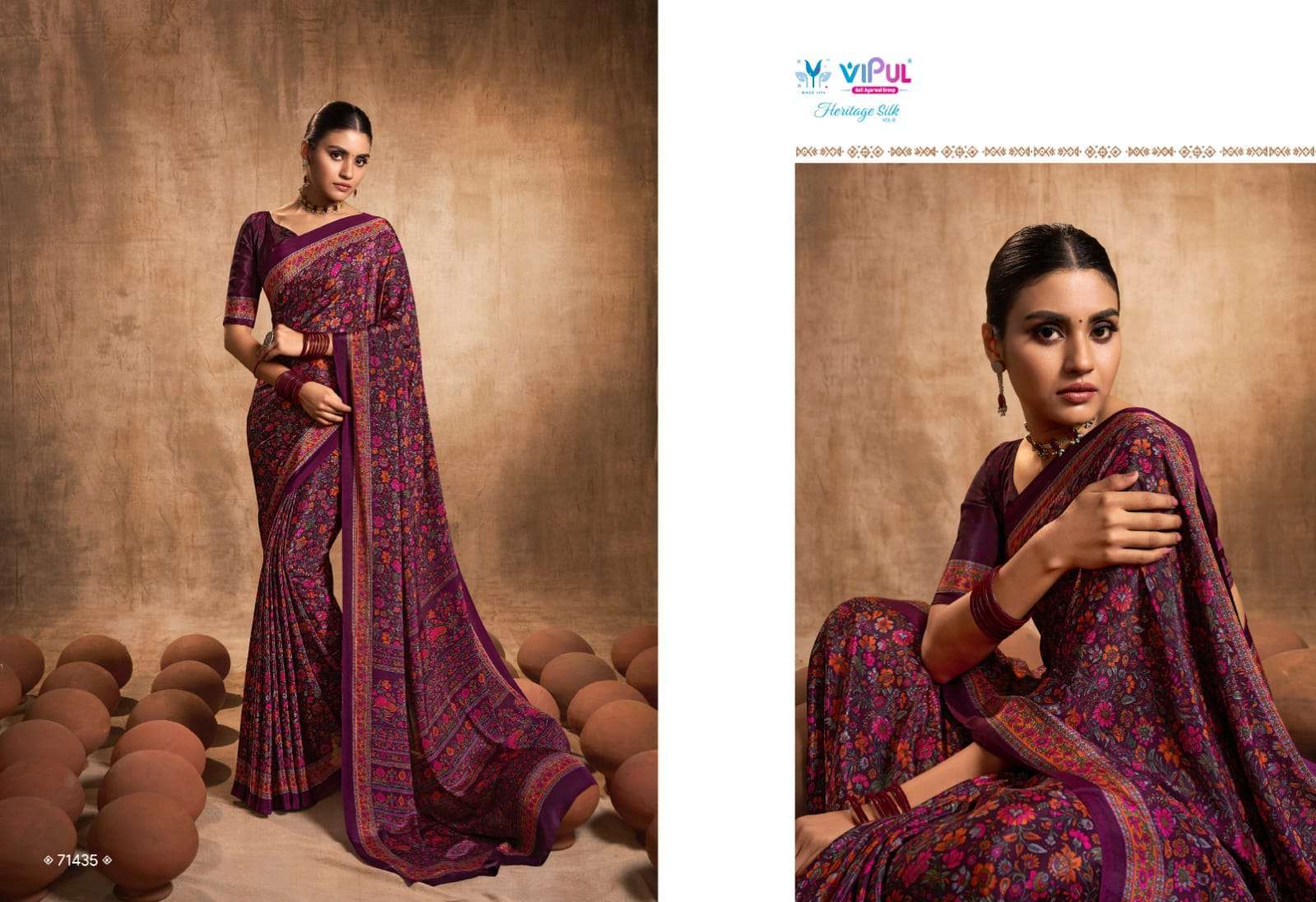 vipul heritage silk vol 8 series 71241-71441 crape silk saree